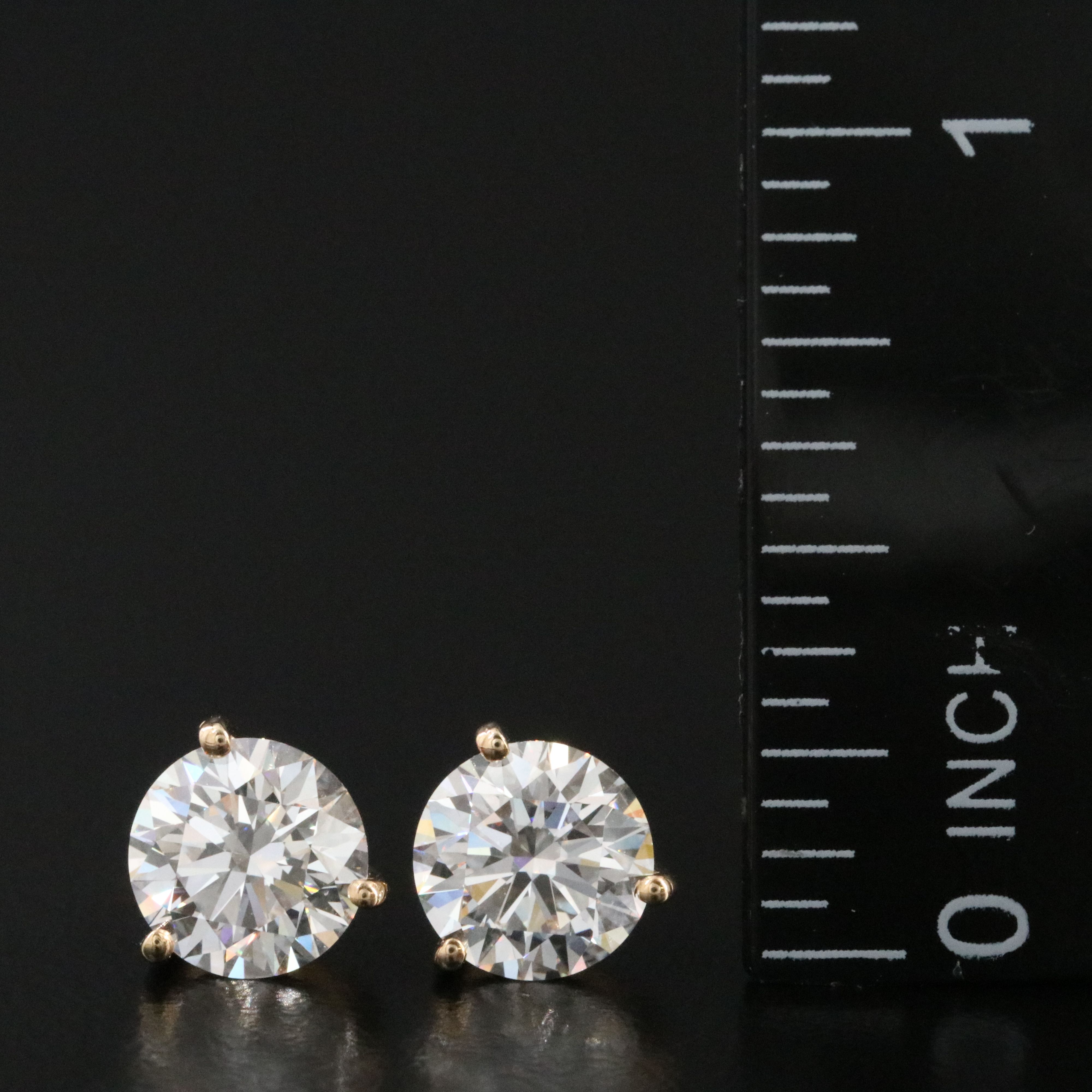 18K 3.02 CTW Lab Grown Diamond Stud Earrings with IGI Reports