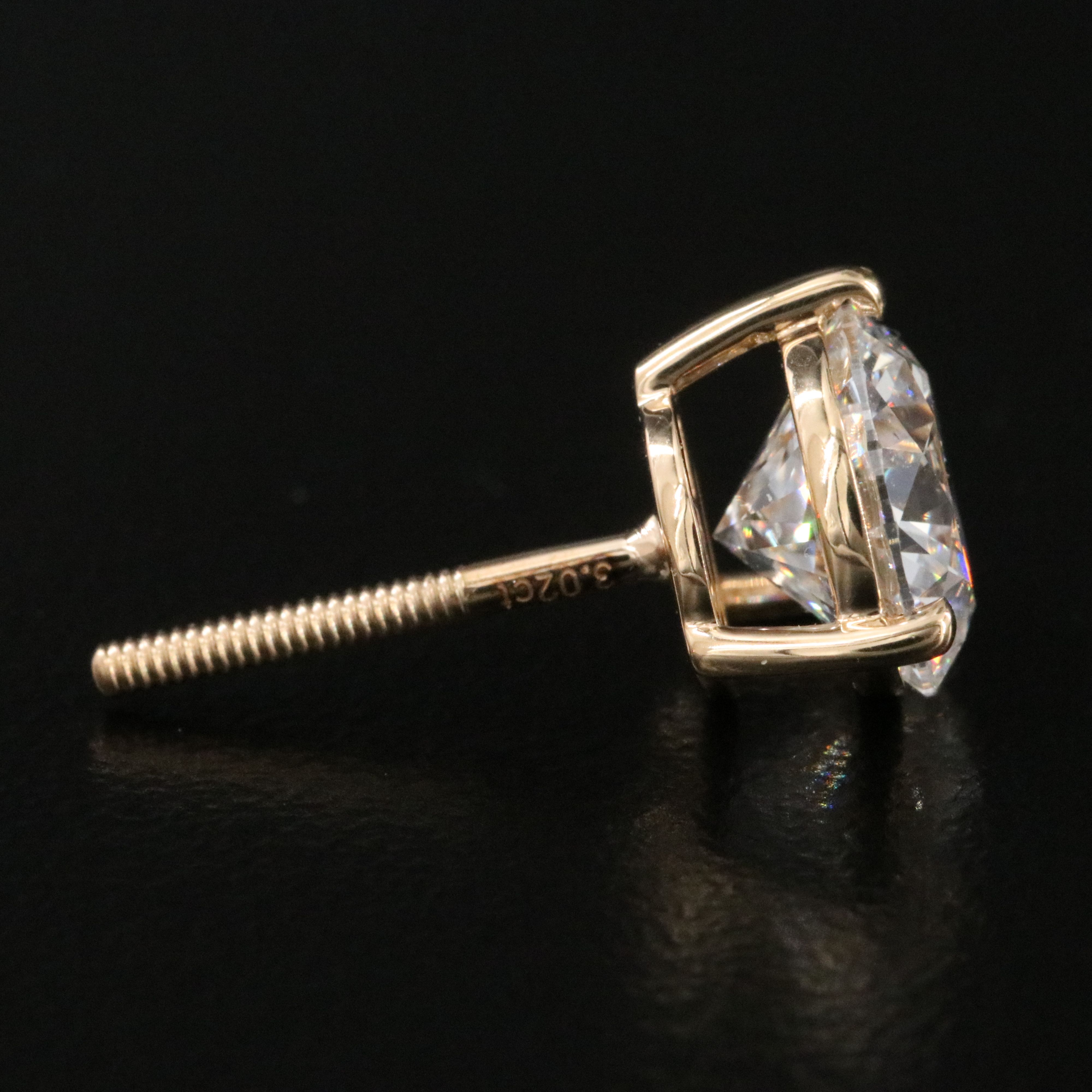 18K 3.02 CTW Lab Grown Diamond Stud Earrings with IGI Reports