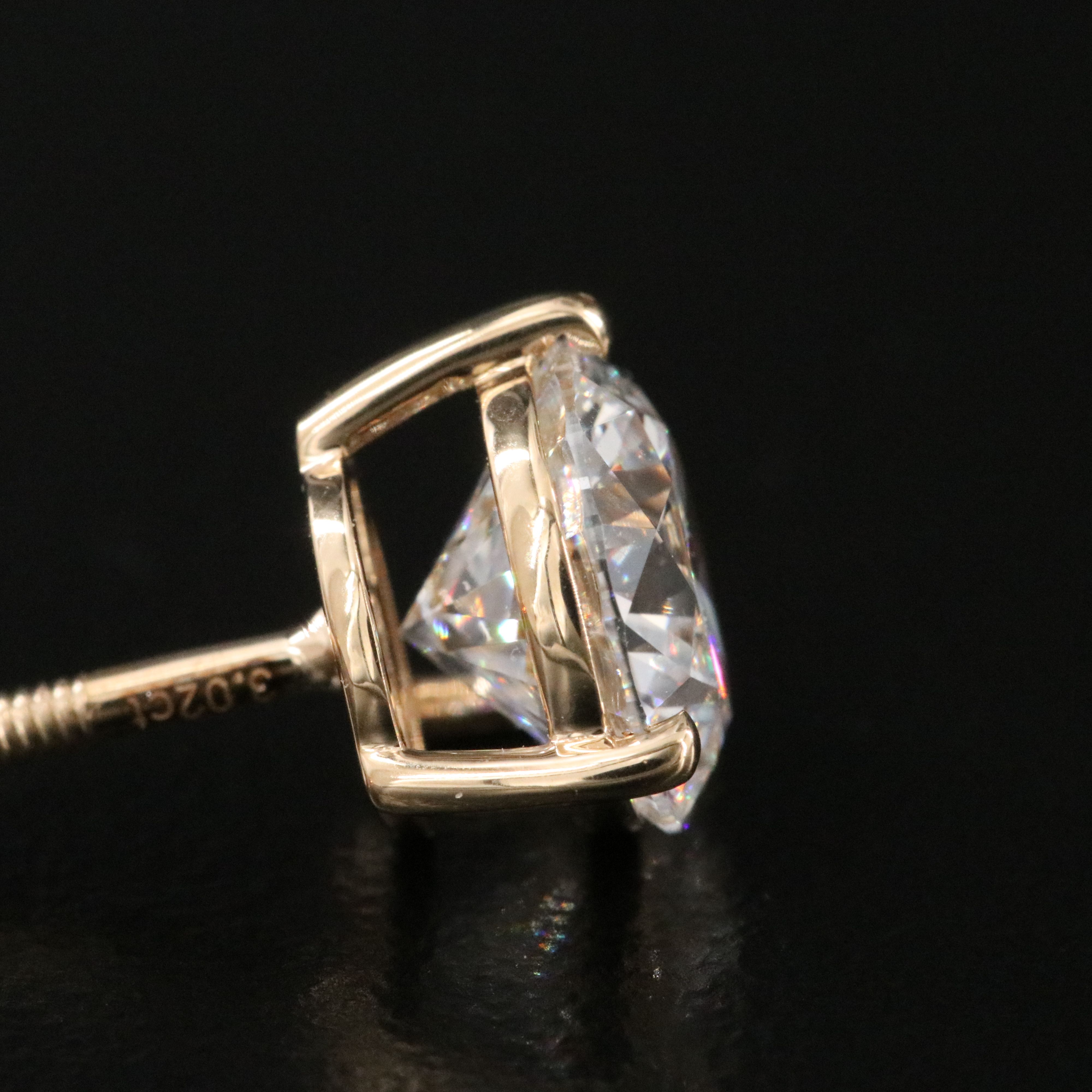 18K 3.02 CTW Lab Grown Diamond Stud Earrings with IGI Reports