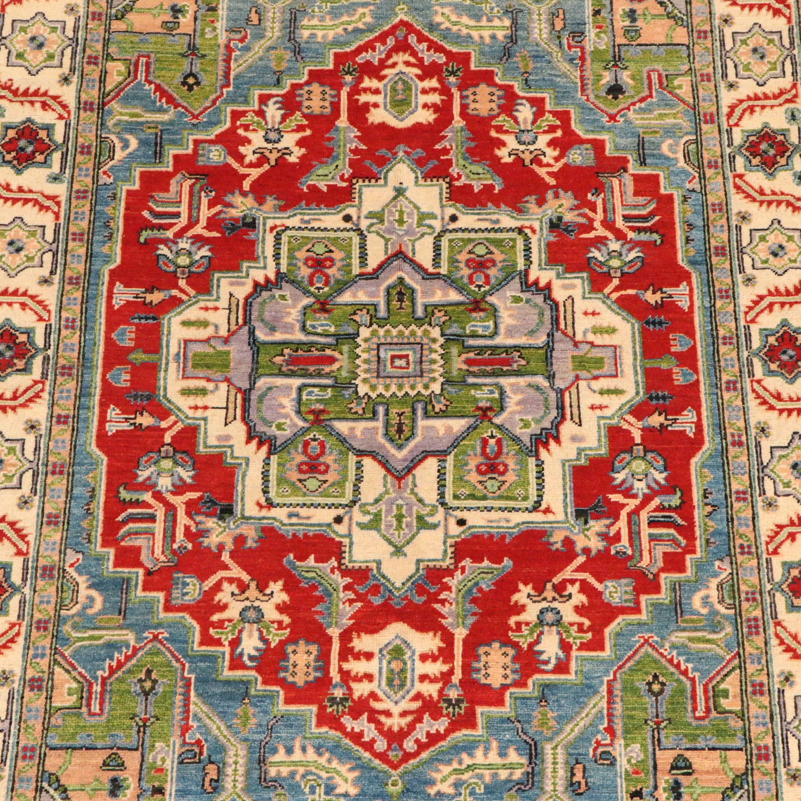 5'2 x 7'1 Hand-Knotted Afghan Kazak Area Rug