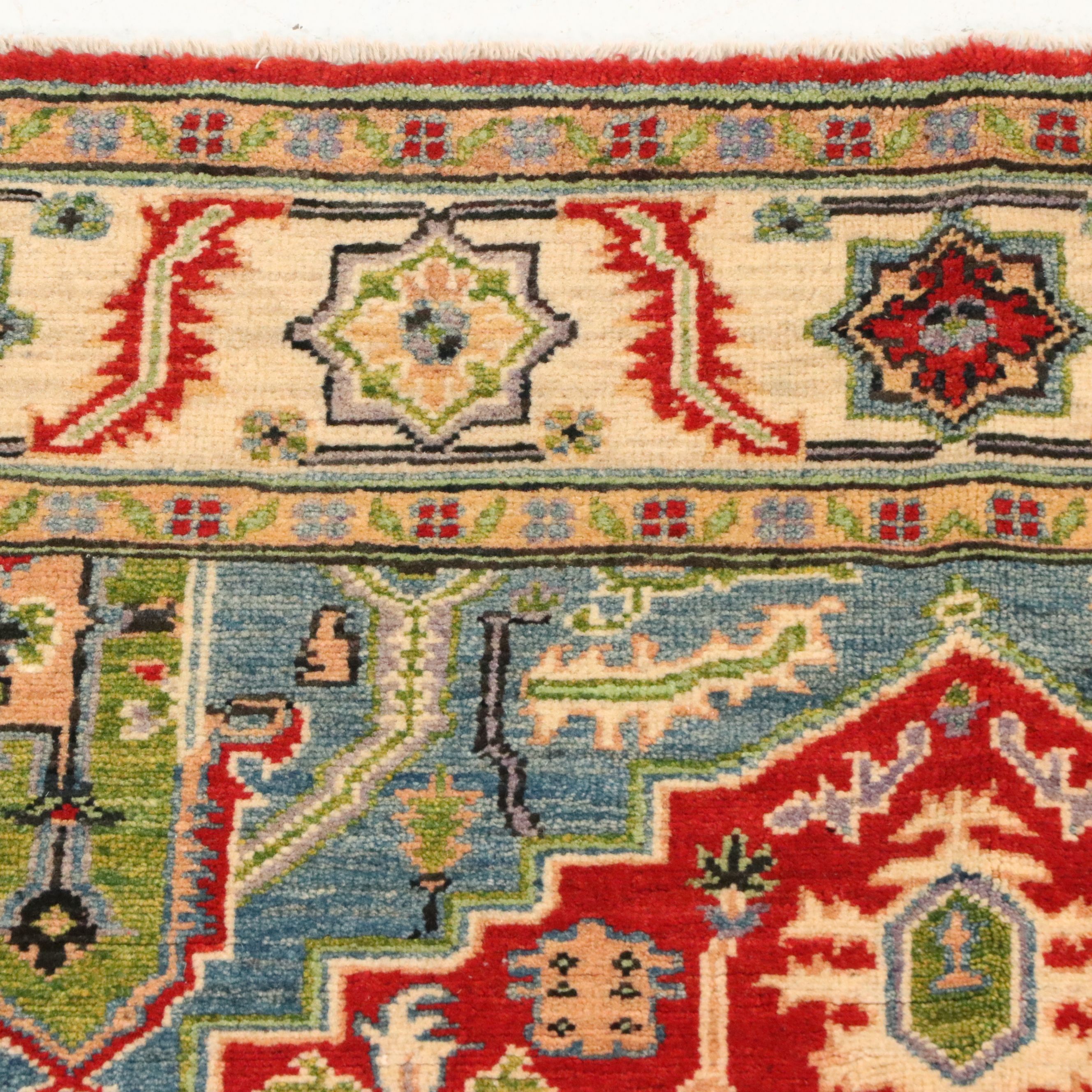5'2 x 7'1 Hand-Knotted Afghan Kazak Area Rug