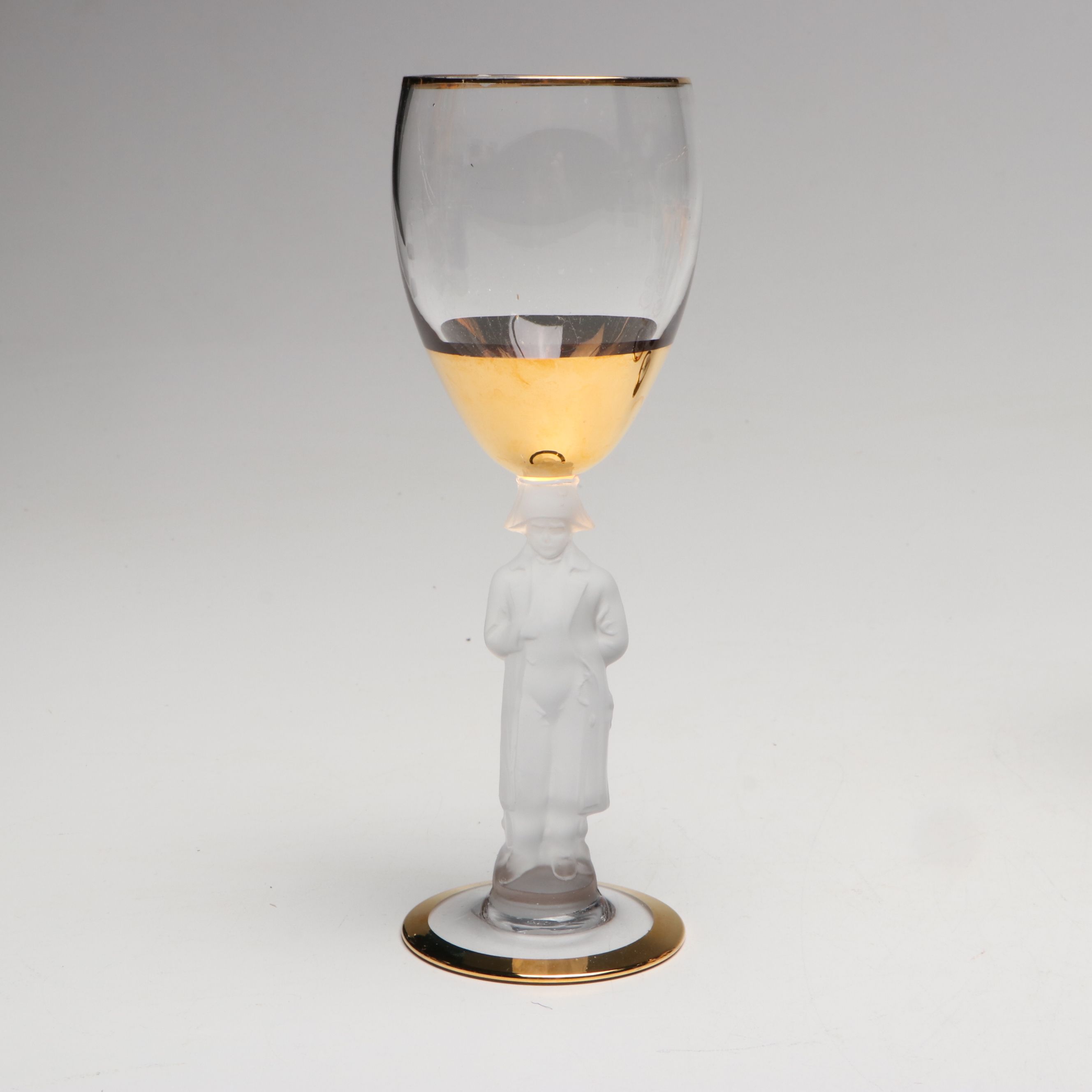 Bayel French "Napoleon" Gilt Crystal Champagne Coupes, Mid-20th Century