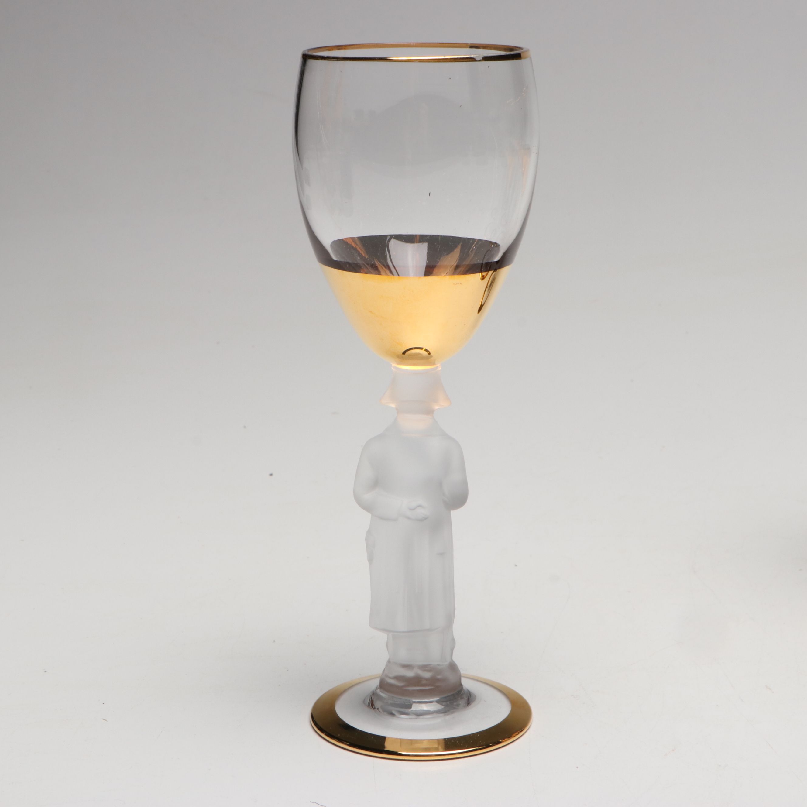 Bayel French "Napoleon" Gilt Crystal Champagne Coupes, Mid-20th Century