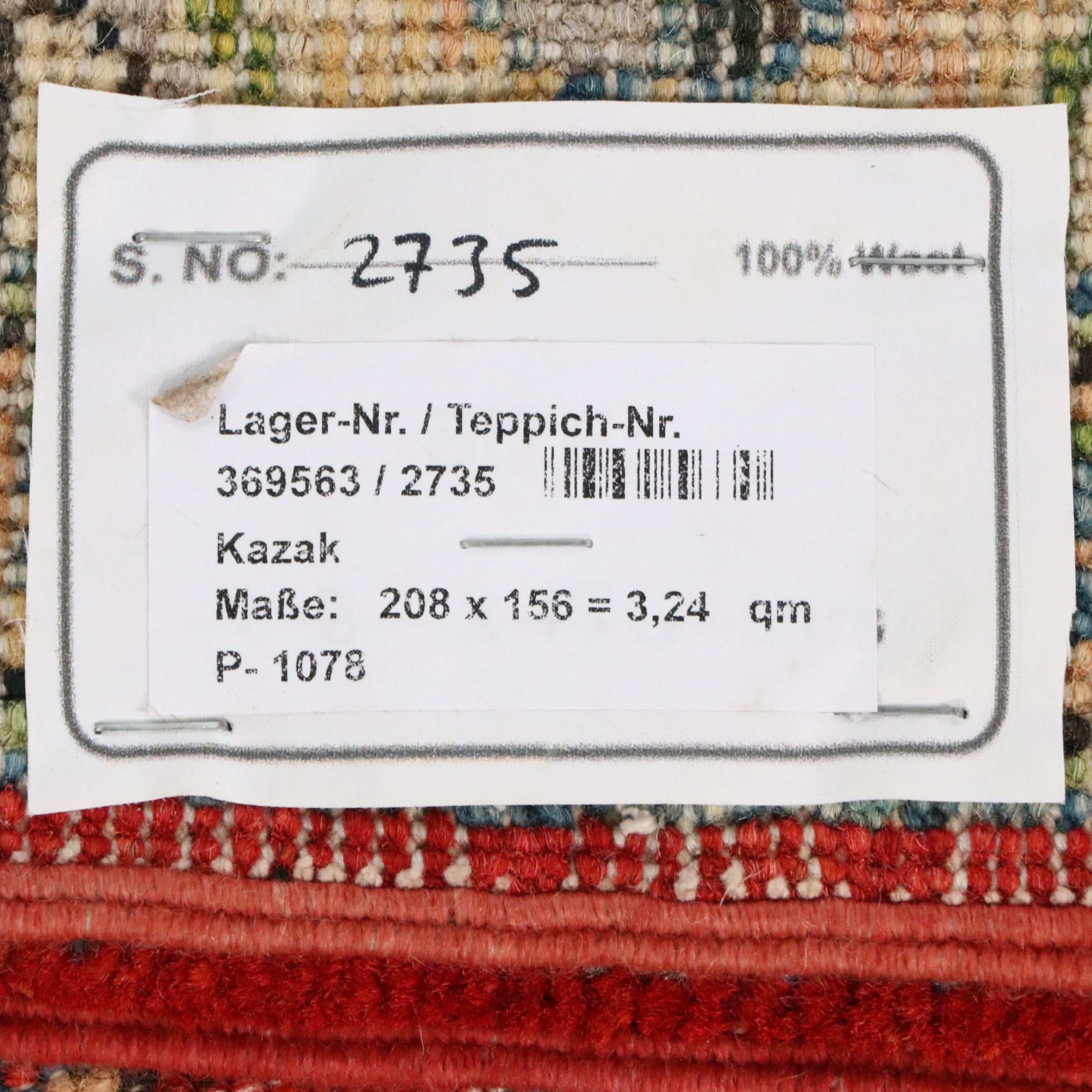 5'2 x 7'1 Hand-Knotted Afghan Kazak Area Rug