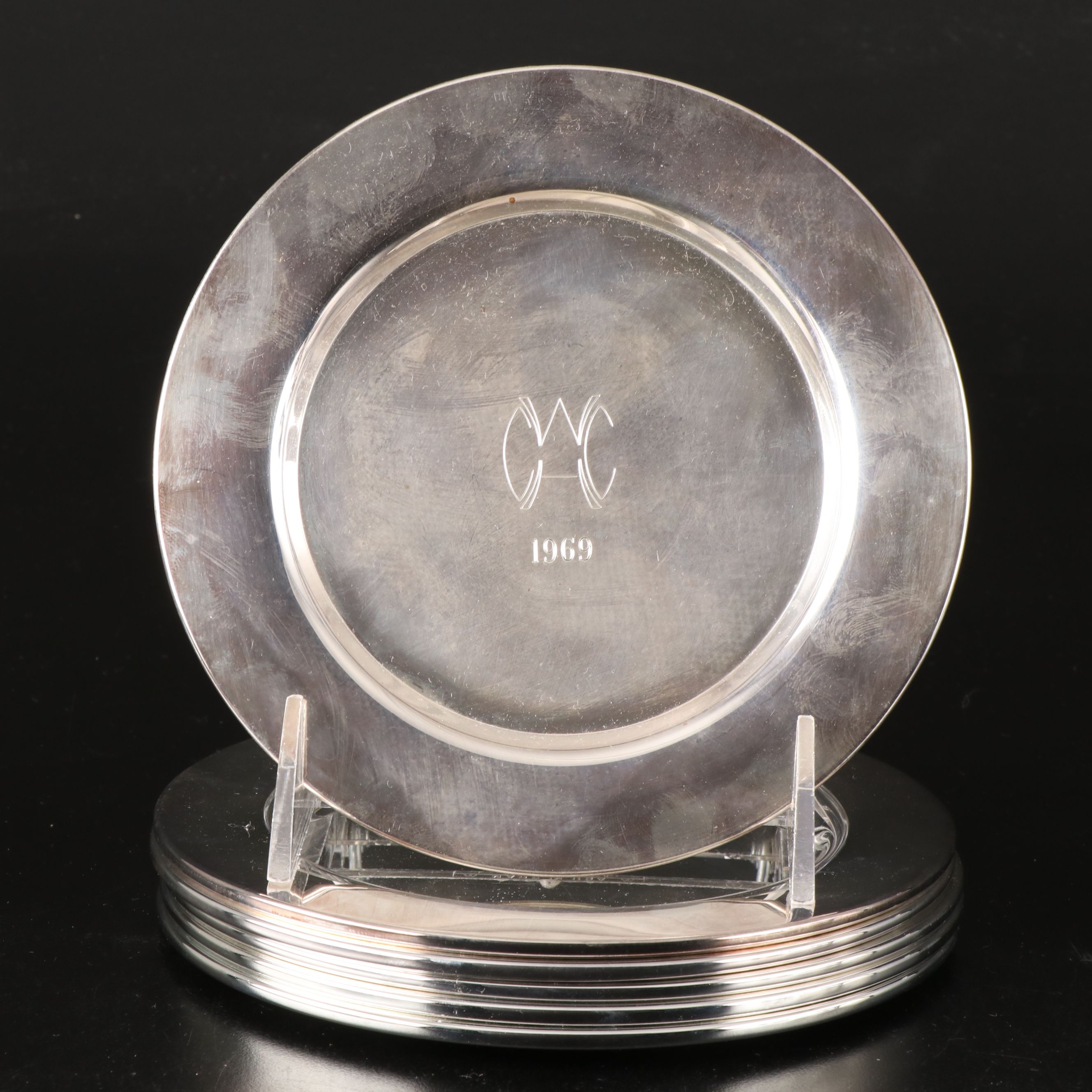 Reed & Barton Silver Plate Console Bowl with Sheridan and Other Serveware