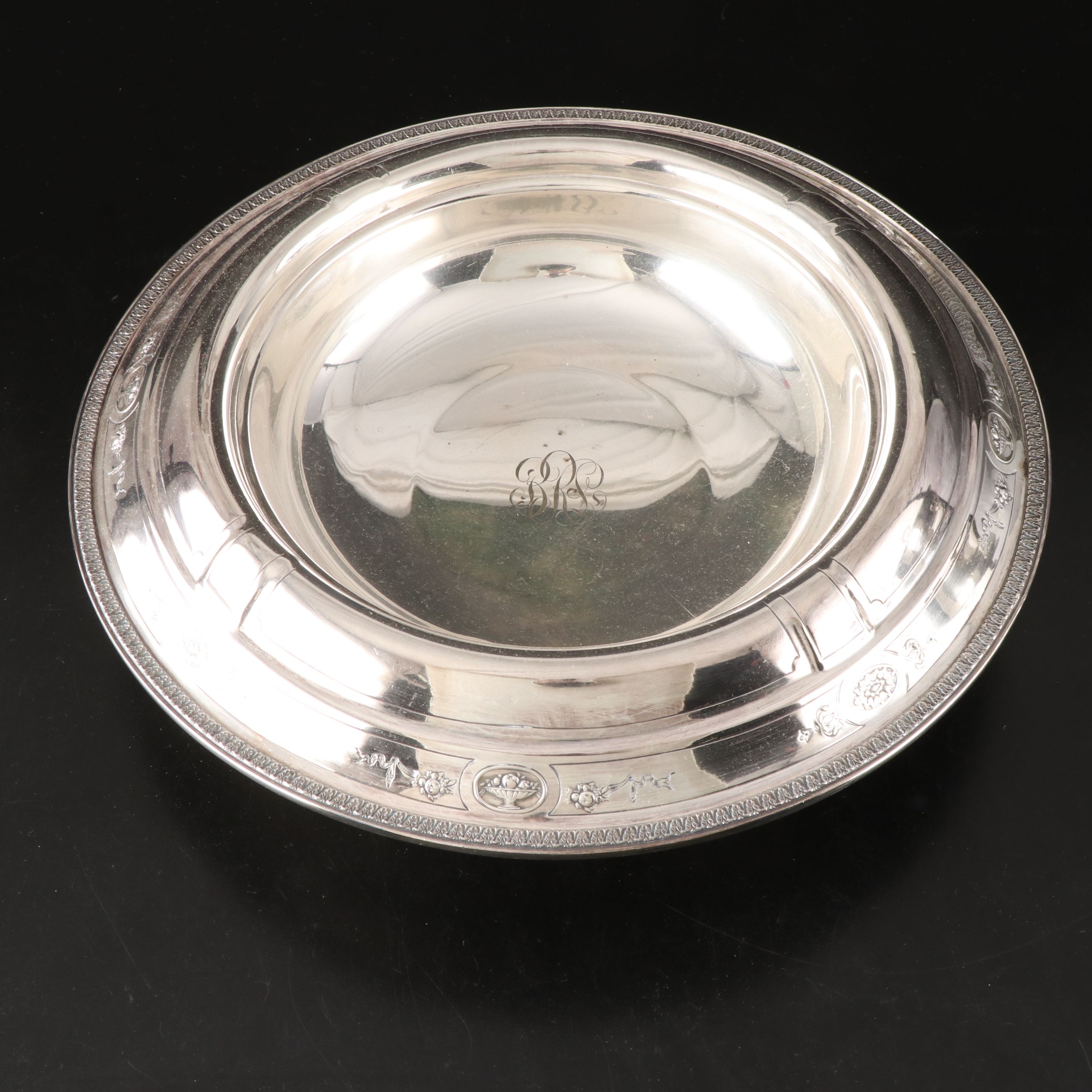 Reed & Barton Silver Plate Console Bowl with Sheridan and Other Serveware