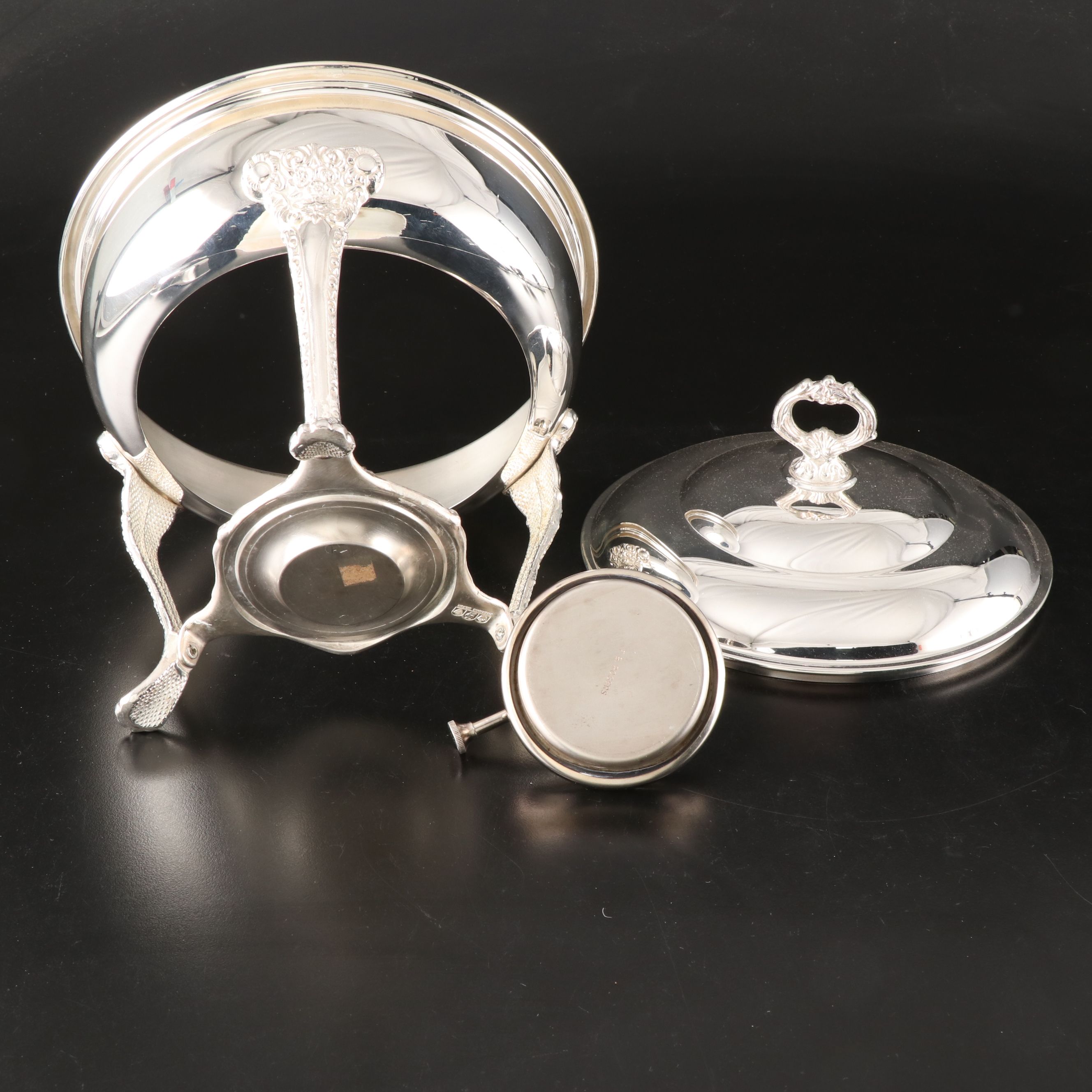 Reed & Barton Silver Plate Console Bowl with Sheridan and Other Serveware