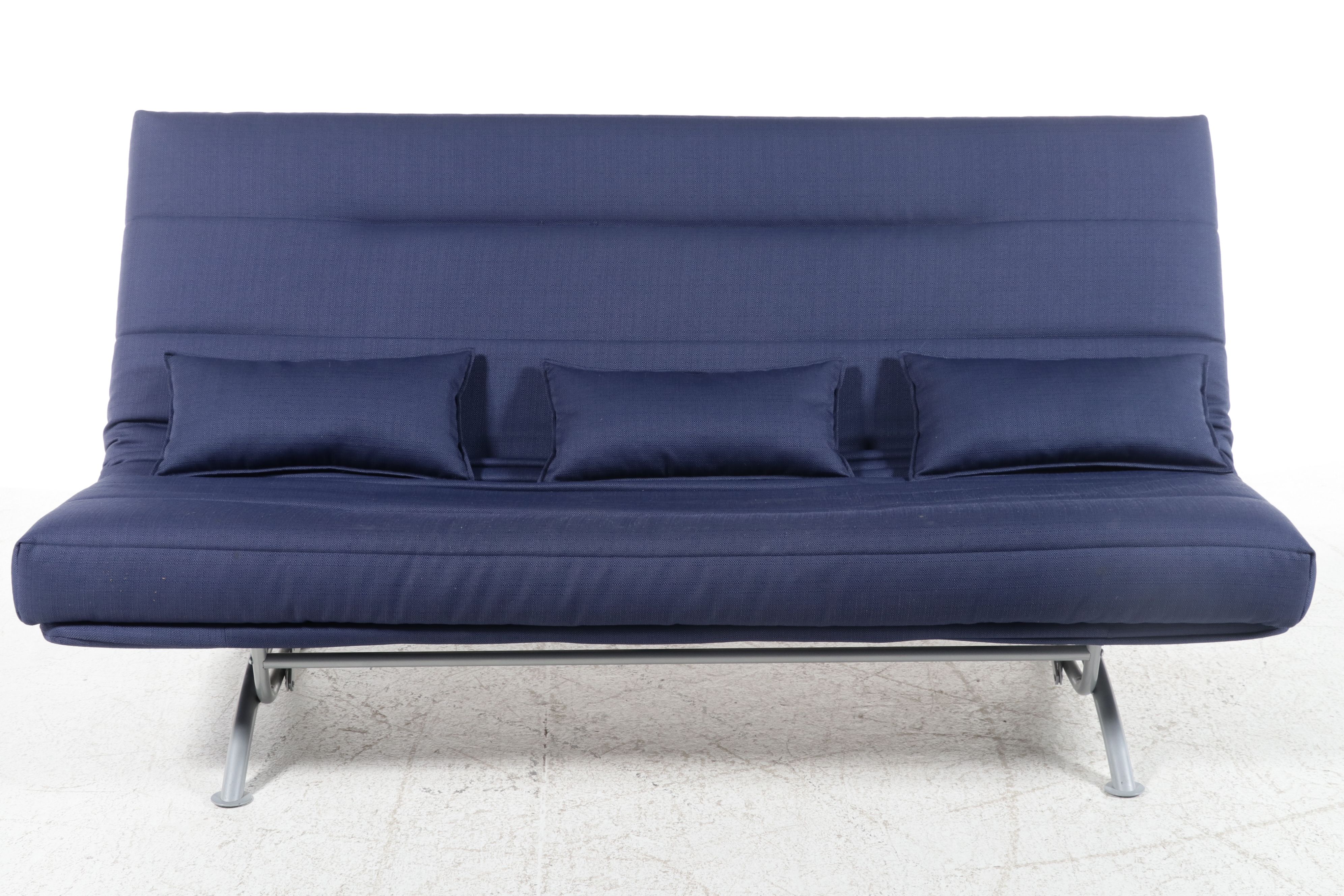 Contemporary Metal Frame Upholstered Futon
