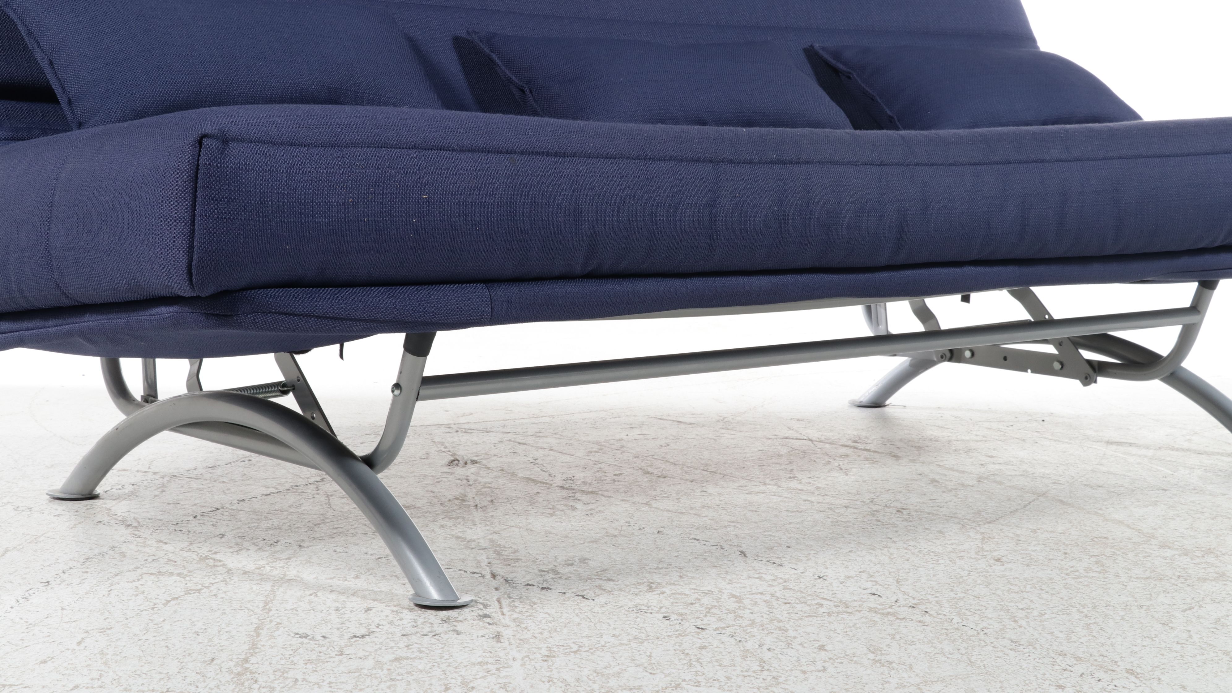 Contemporary Metal Frame Upholstered Futon