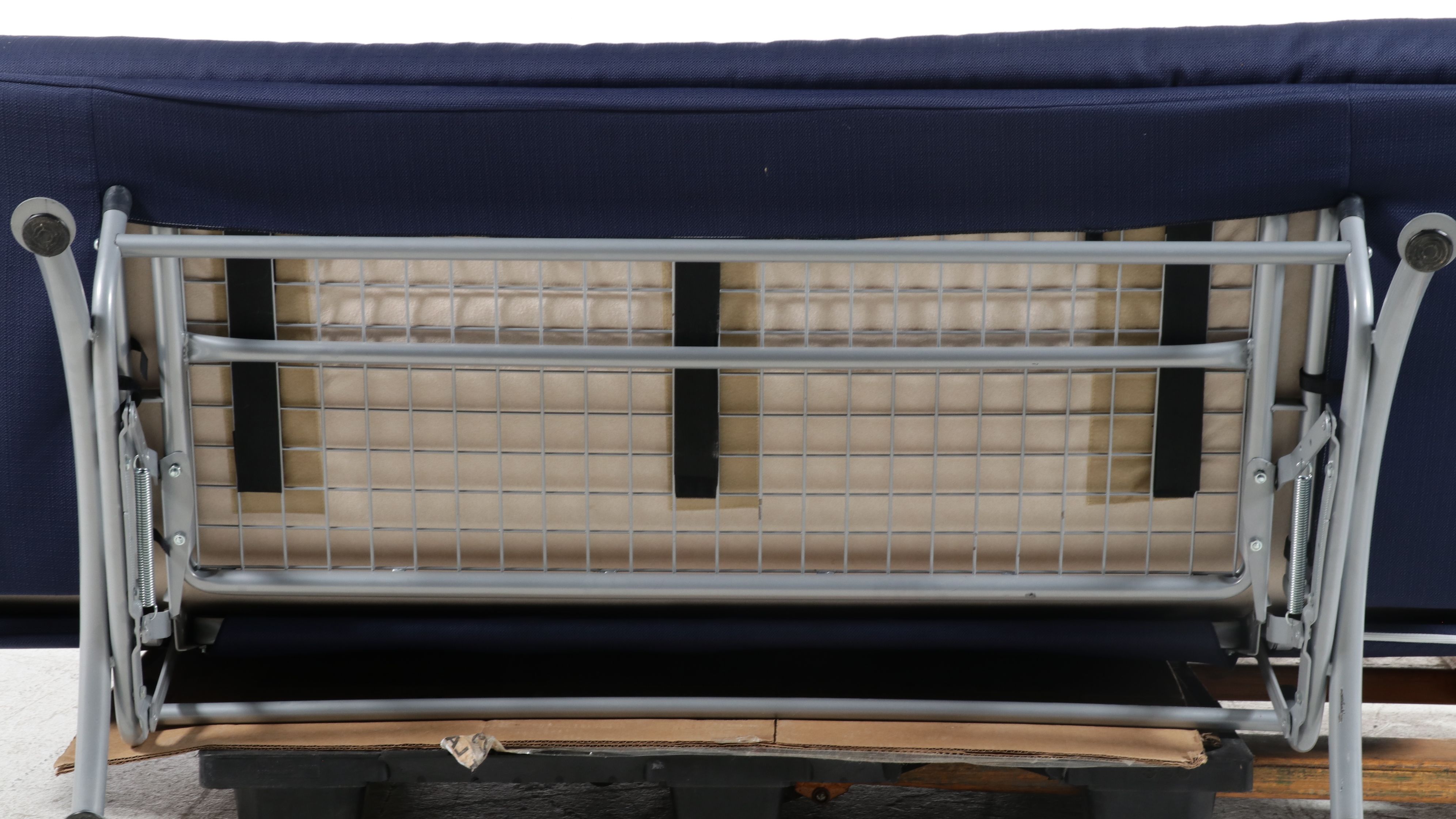 Contemporary Metal Frame Upholstered Futon