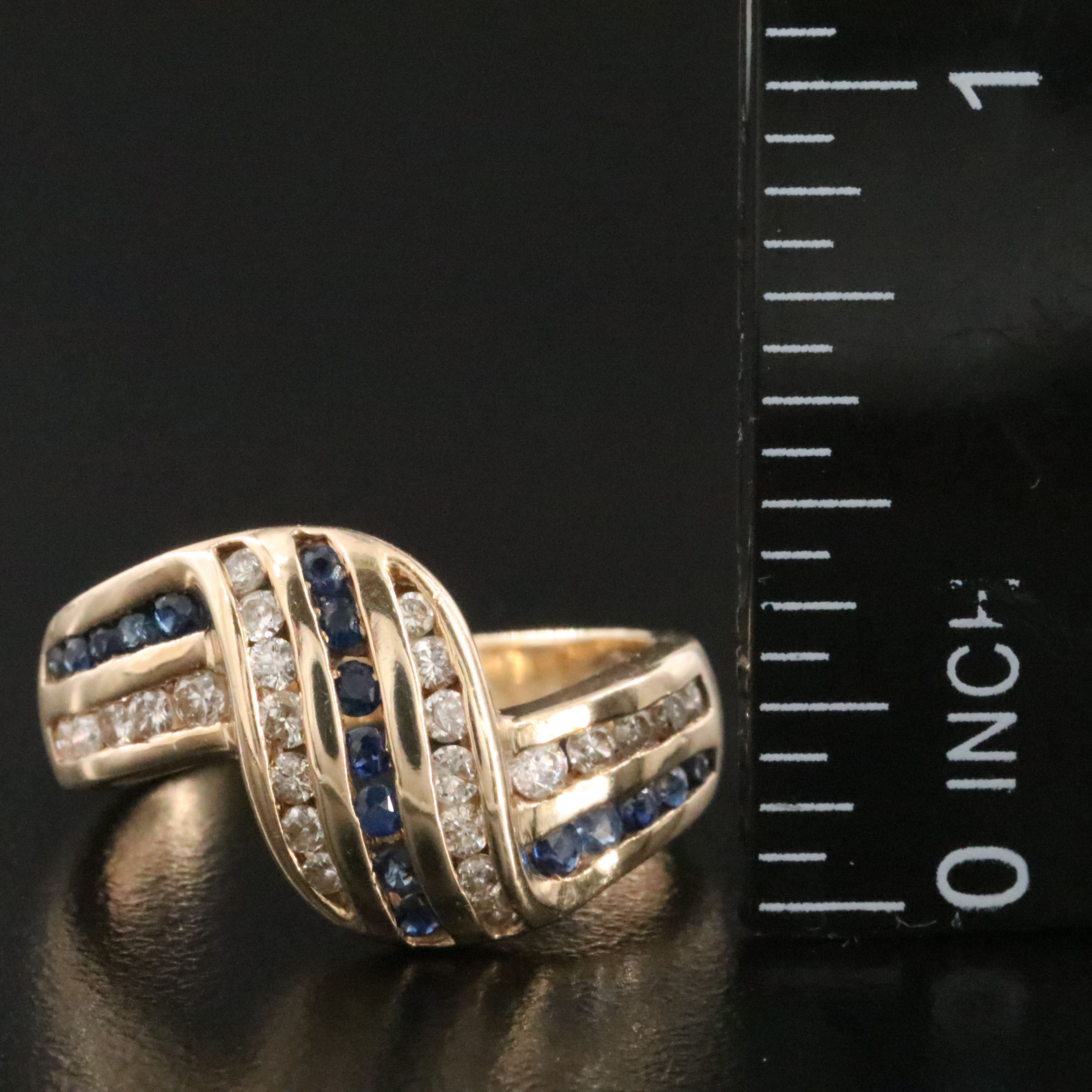 14K Sapphire and Diamond Ring
