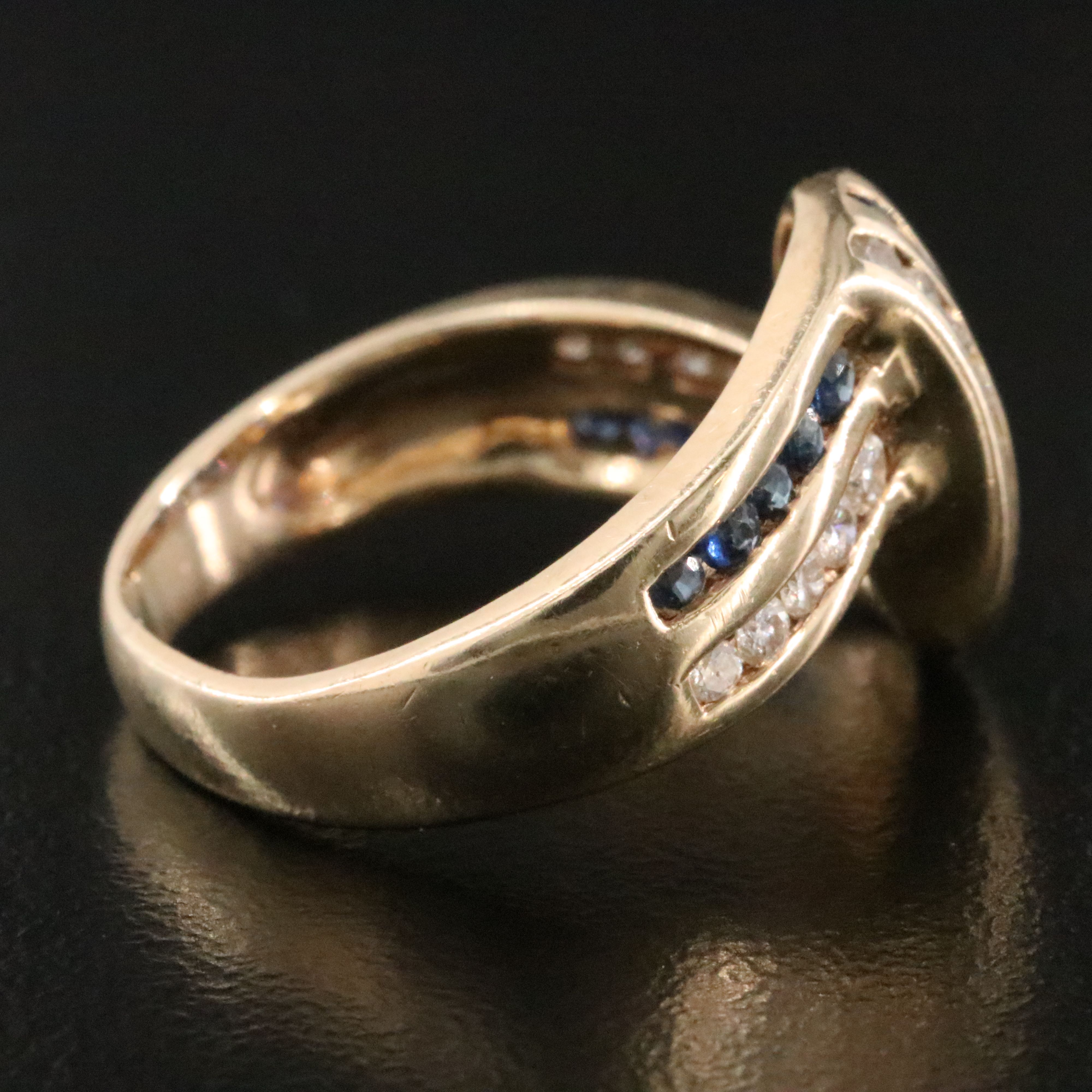 14K Sapphire and Diamond Ring
