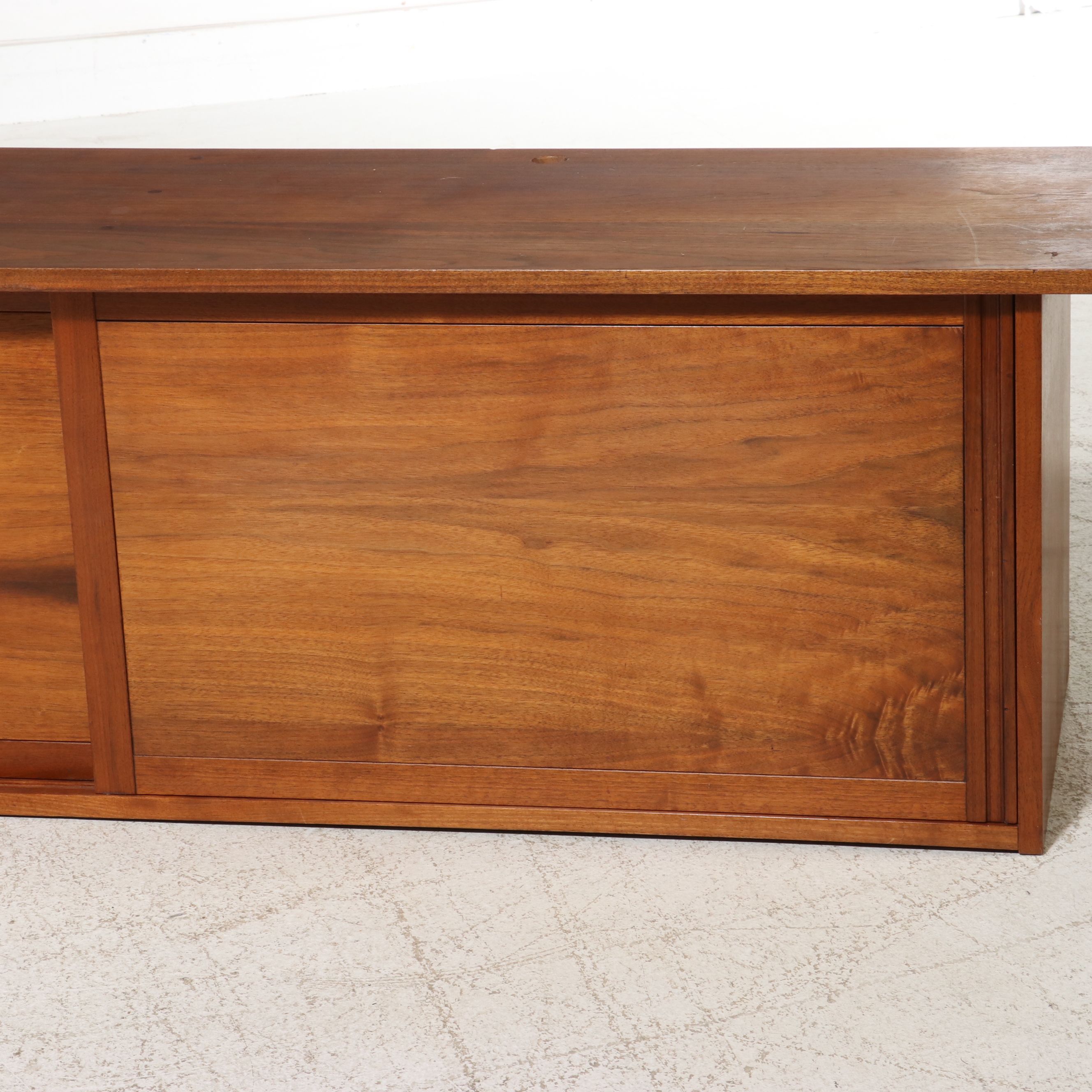 Gino Russo Handcrafted Mid Century Modern Style Walnut Media Console