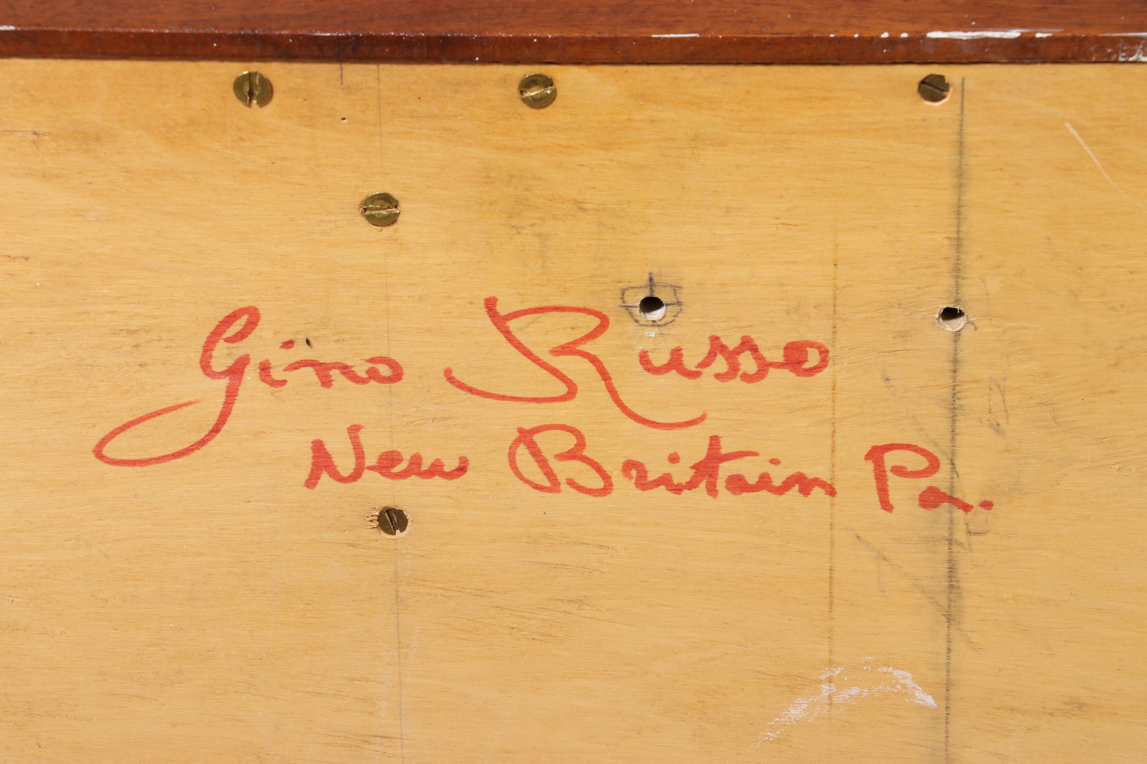 Gino Russo Handcrafted Mid Century Modern Style Walnut Media Console