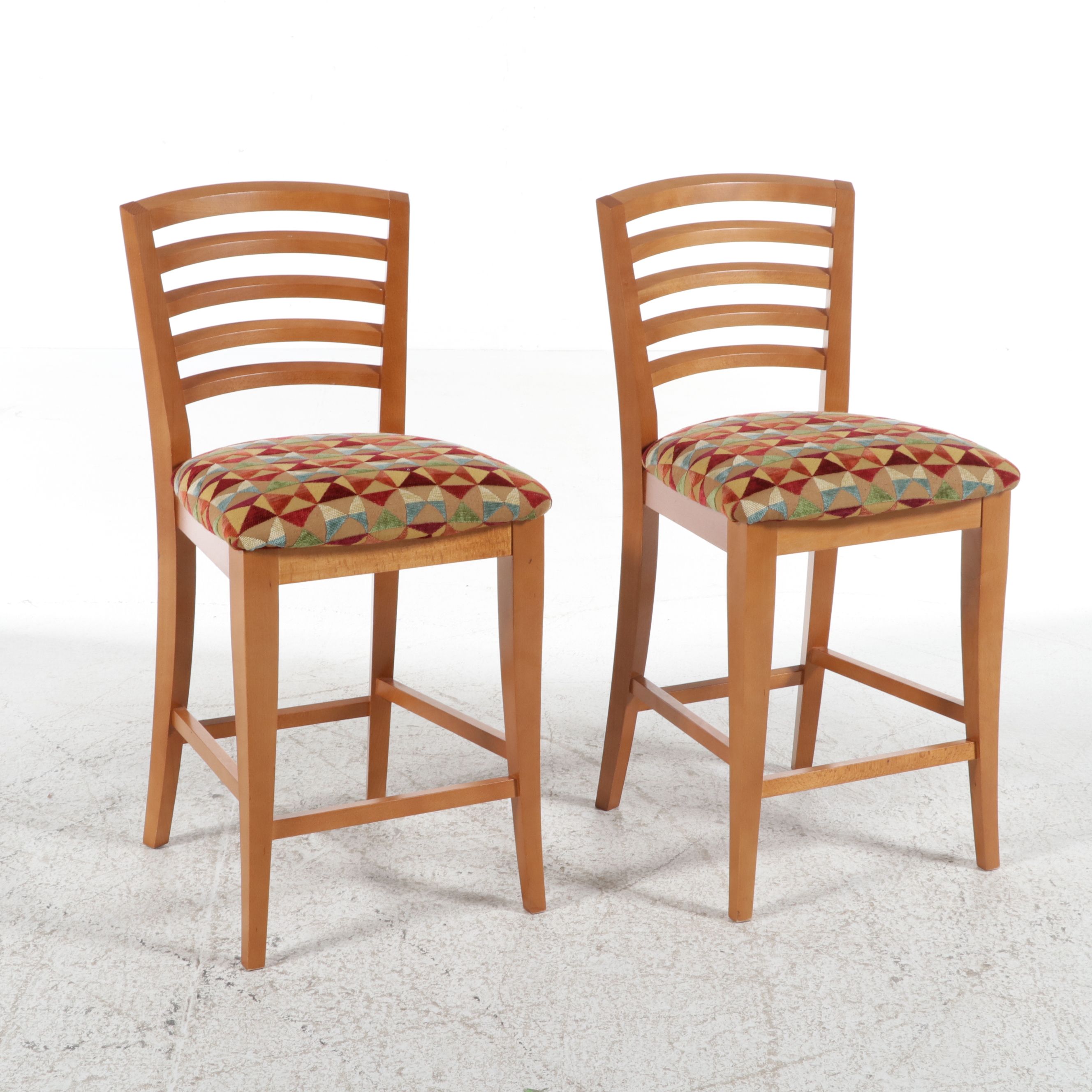 Pair of Modern Ladder-Back Barstools