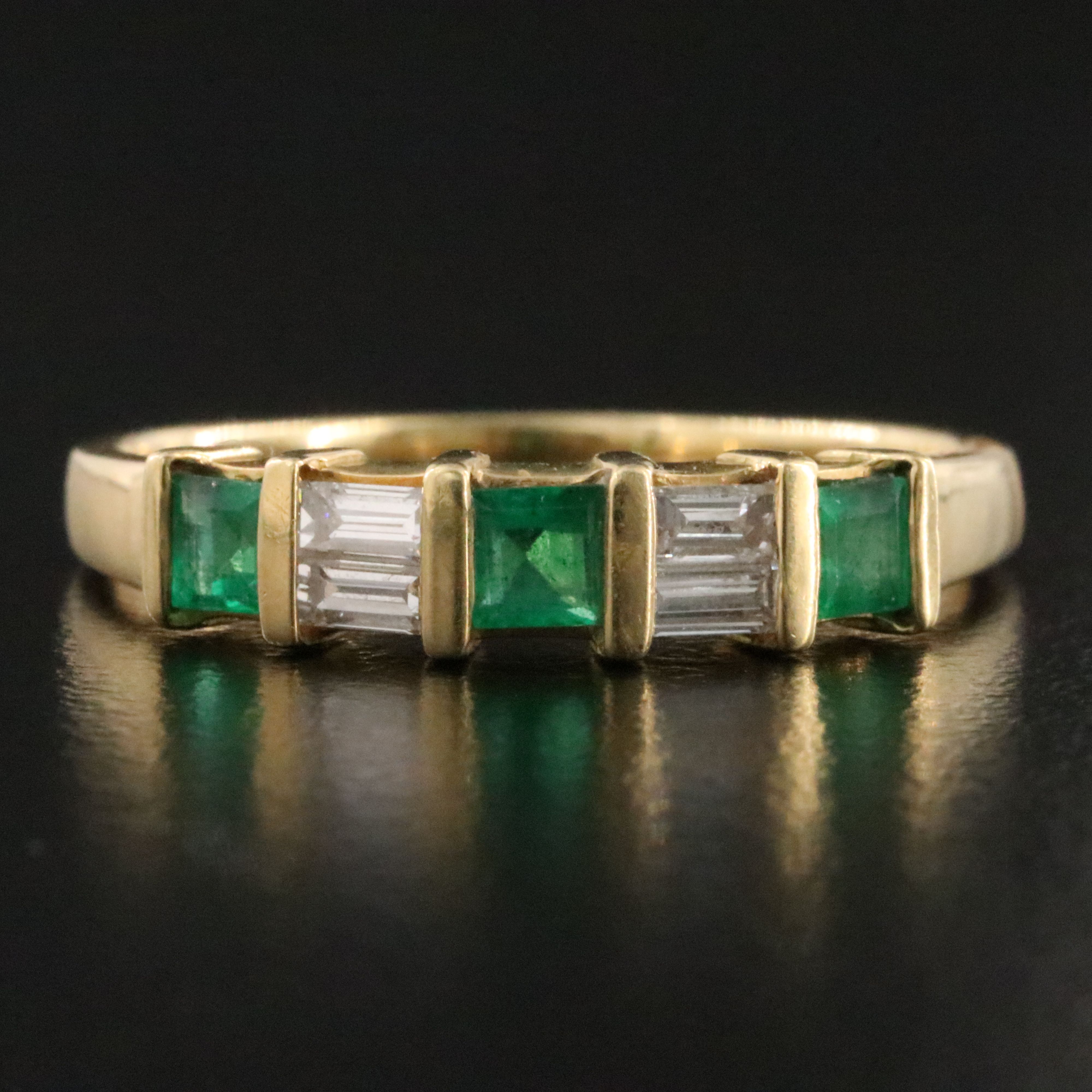 18K Emerald and Diamond Ring