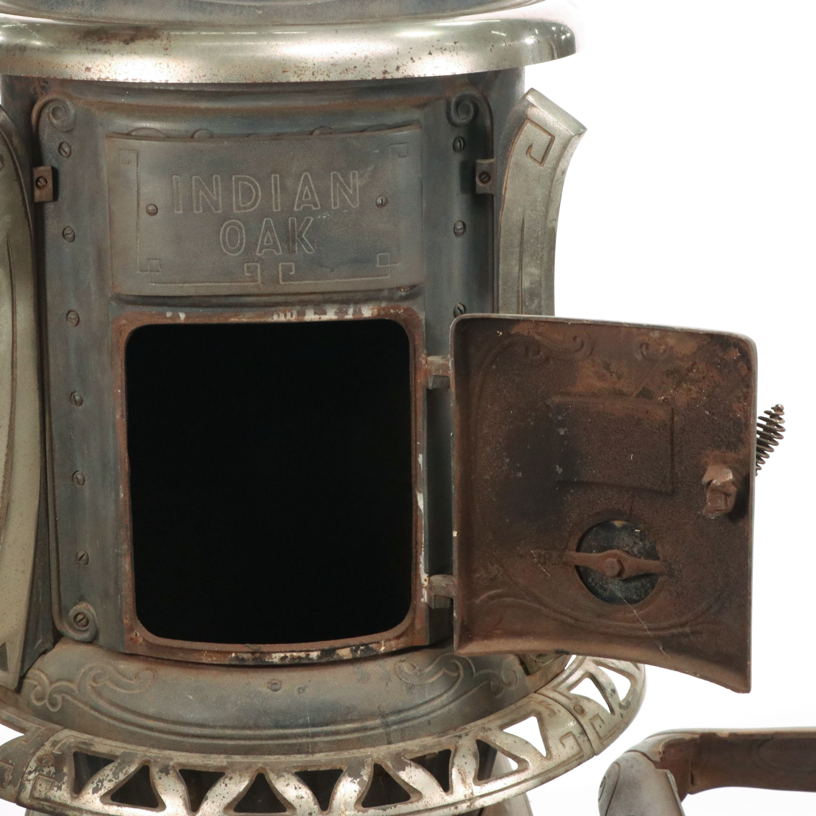 Indianapolis Stove Co. "Indian Oak 191" Cast Iron Parlor Stove