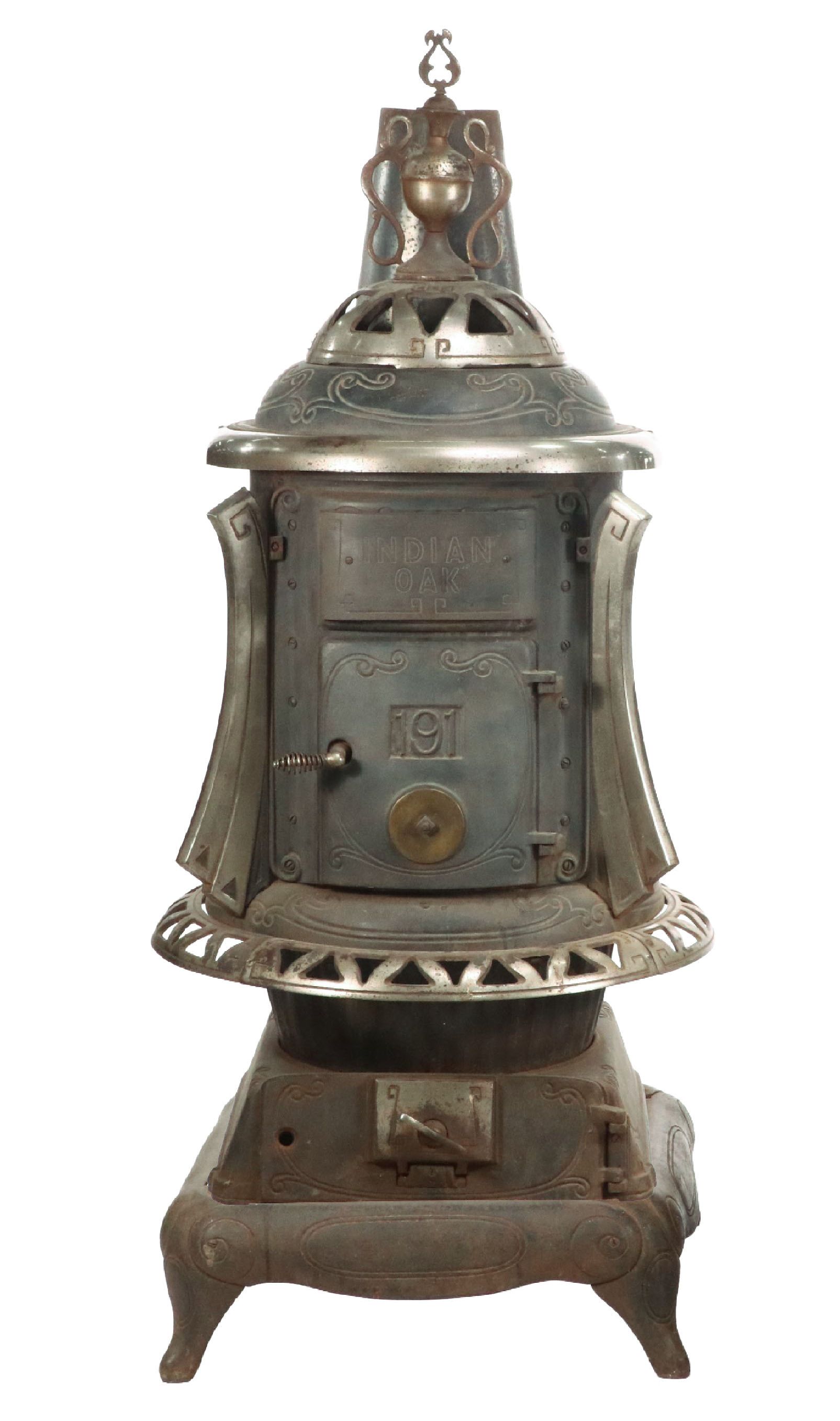 Indianapolis Stove Co. "Indian Oak 191" Cast Iron Parlor Stove