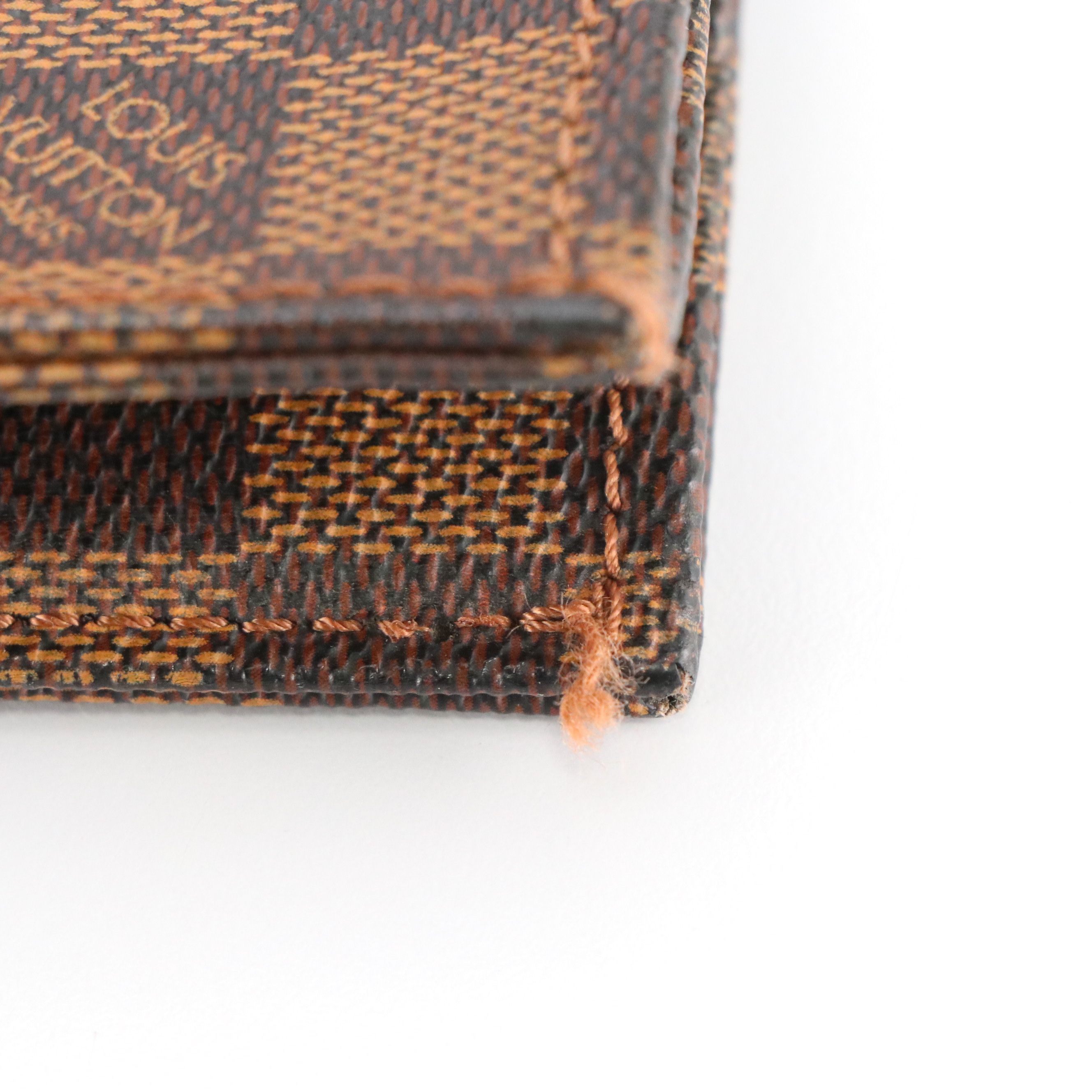 Louis Vuitton Sac Plat Tote Bag in Damier Ebene Canvas and Brown Leather