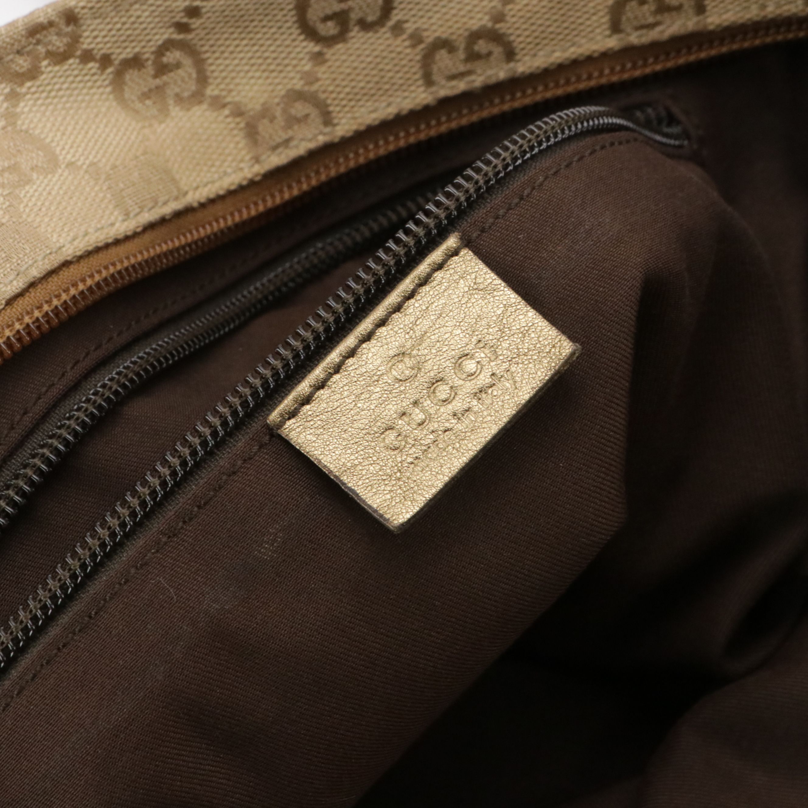 Gucci GG Jacquard Canvas and Metallic Leather Medium Tote Bag