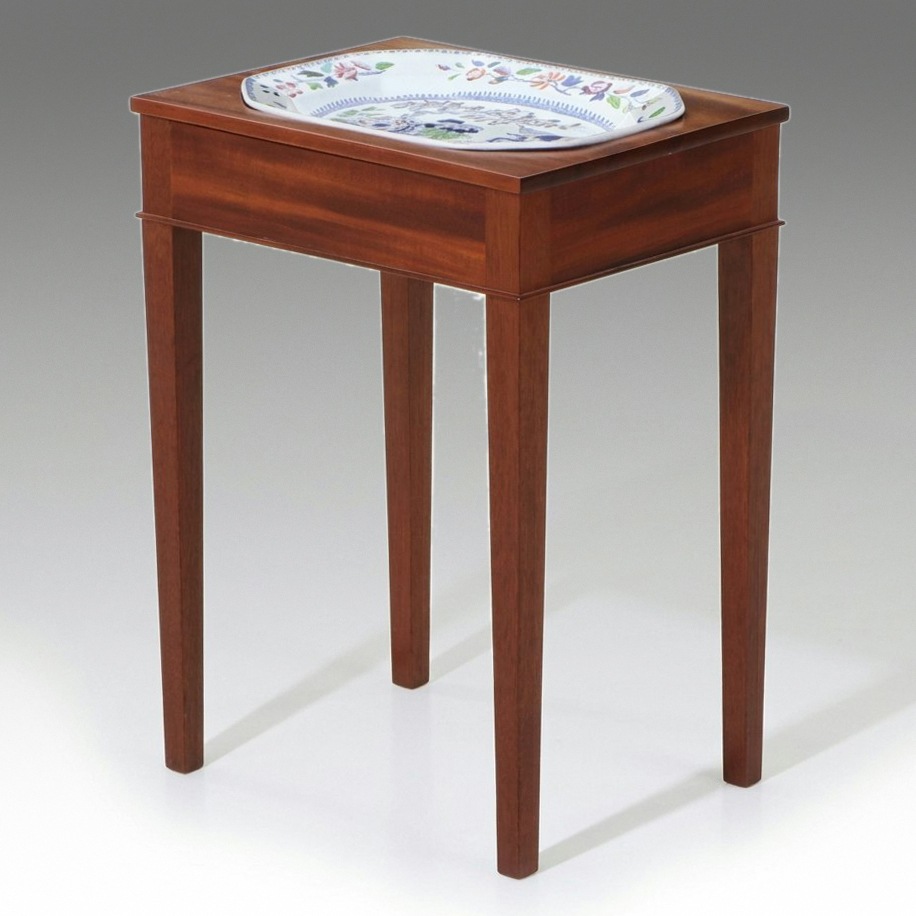 Federal Style Mahogany Table with Hicks & Meigh Flying Bird Platter Insert