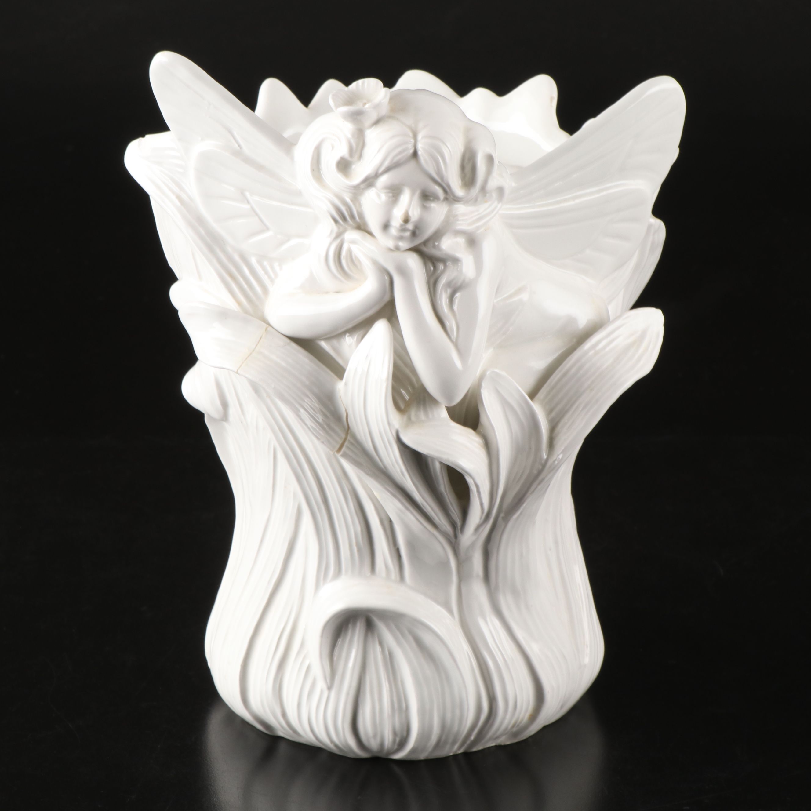 Fitz & Floyd "Fairies" Ceramic Mirror, Vase, Candle Holder and More Accessories