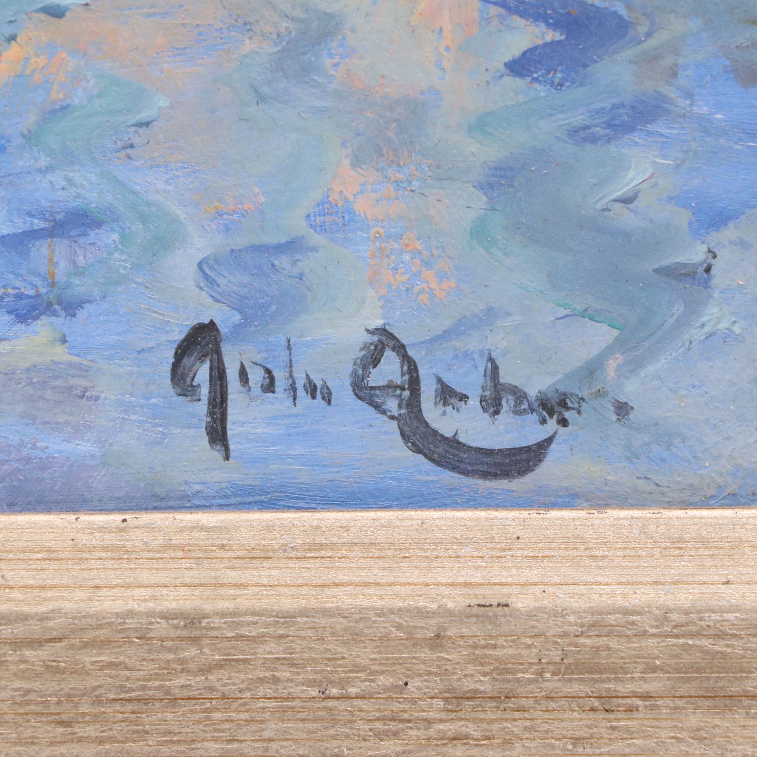 John Ambrose Impressionistic Oil Painting "Straw Bridge Venice"