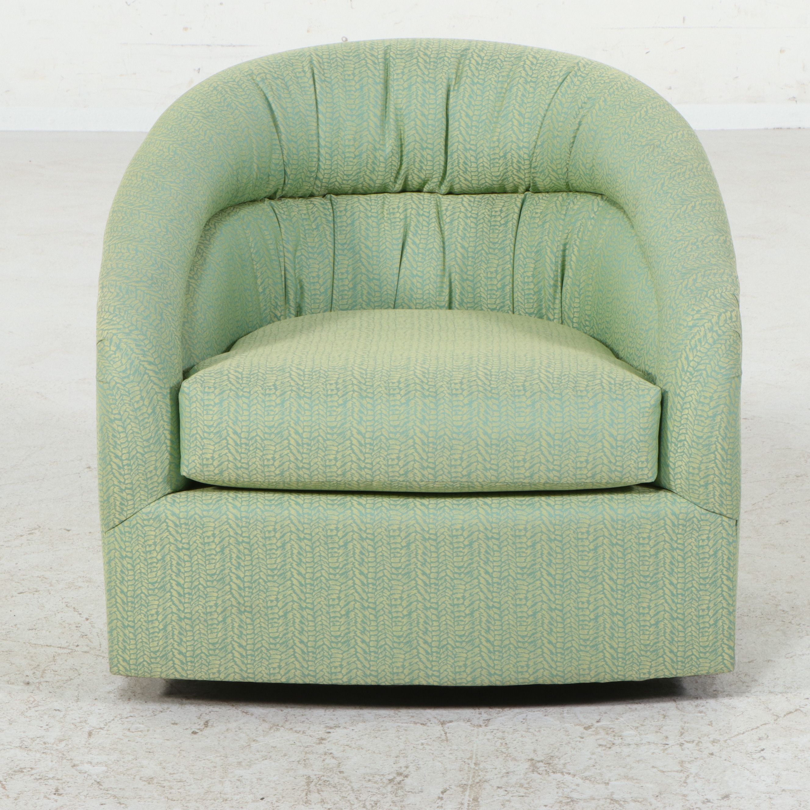 Barrel-Back Swivel Lounge Chair, Late 20th Century