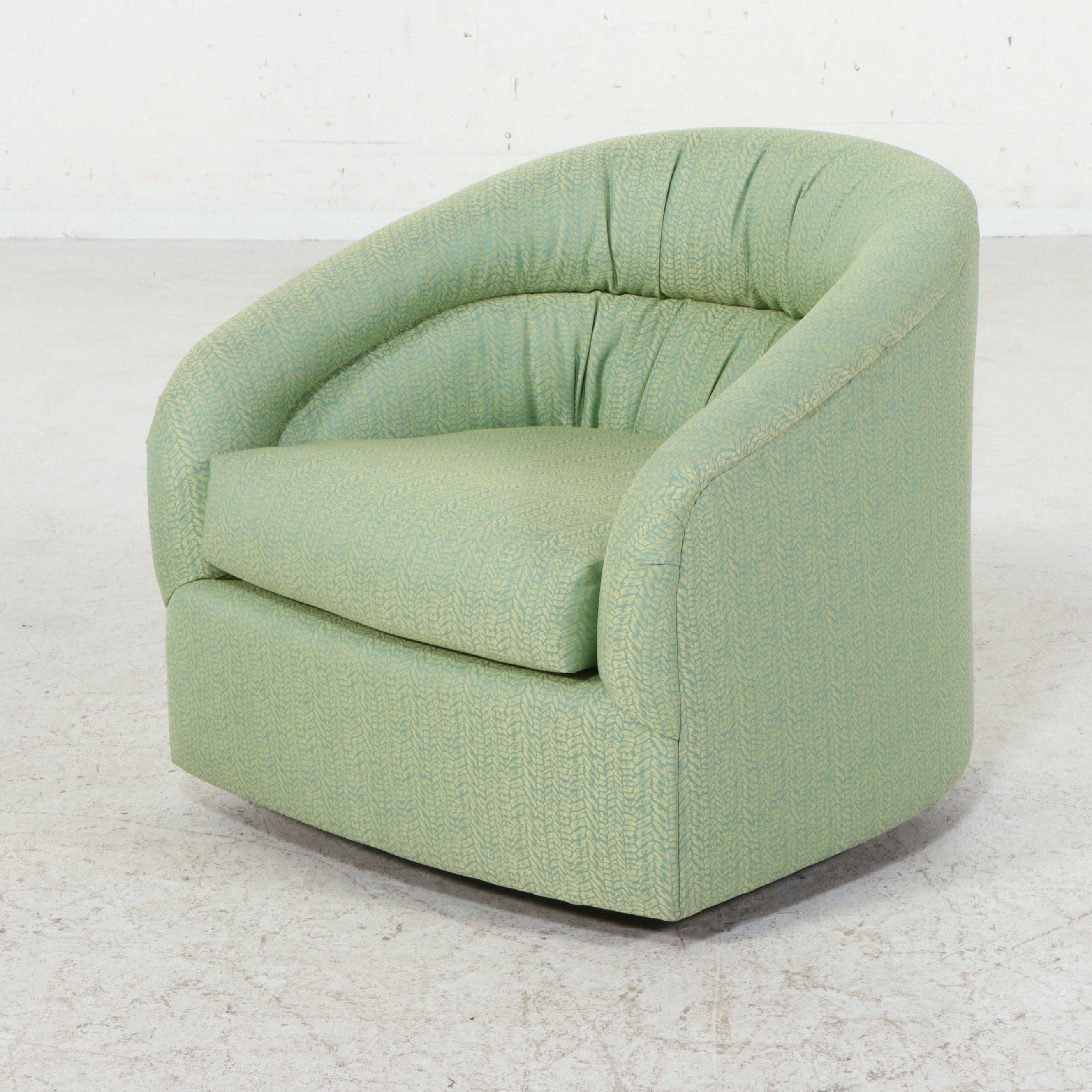 Barrel-Back Swivel Lounge Chair, Late 20th Century