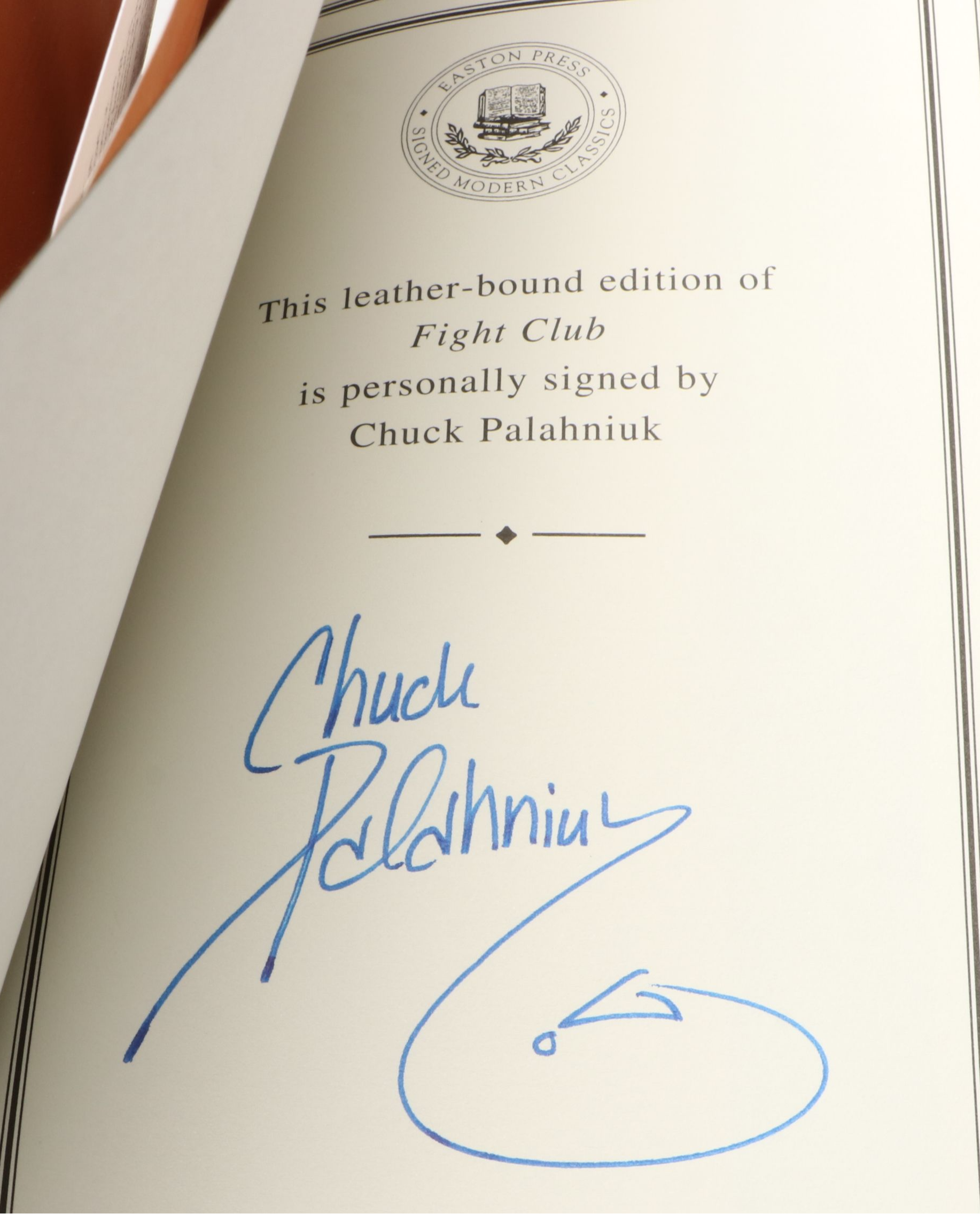 Signed "Fight Club" by Chuck Palahniuk, 2014