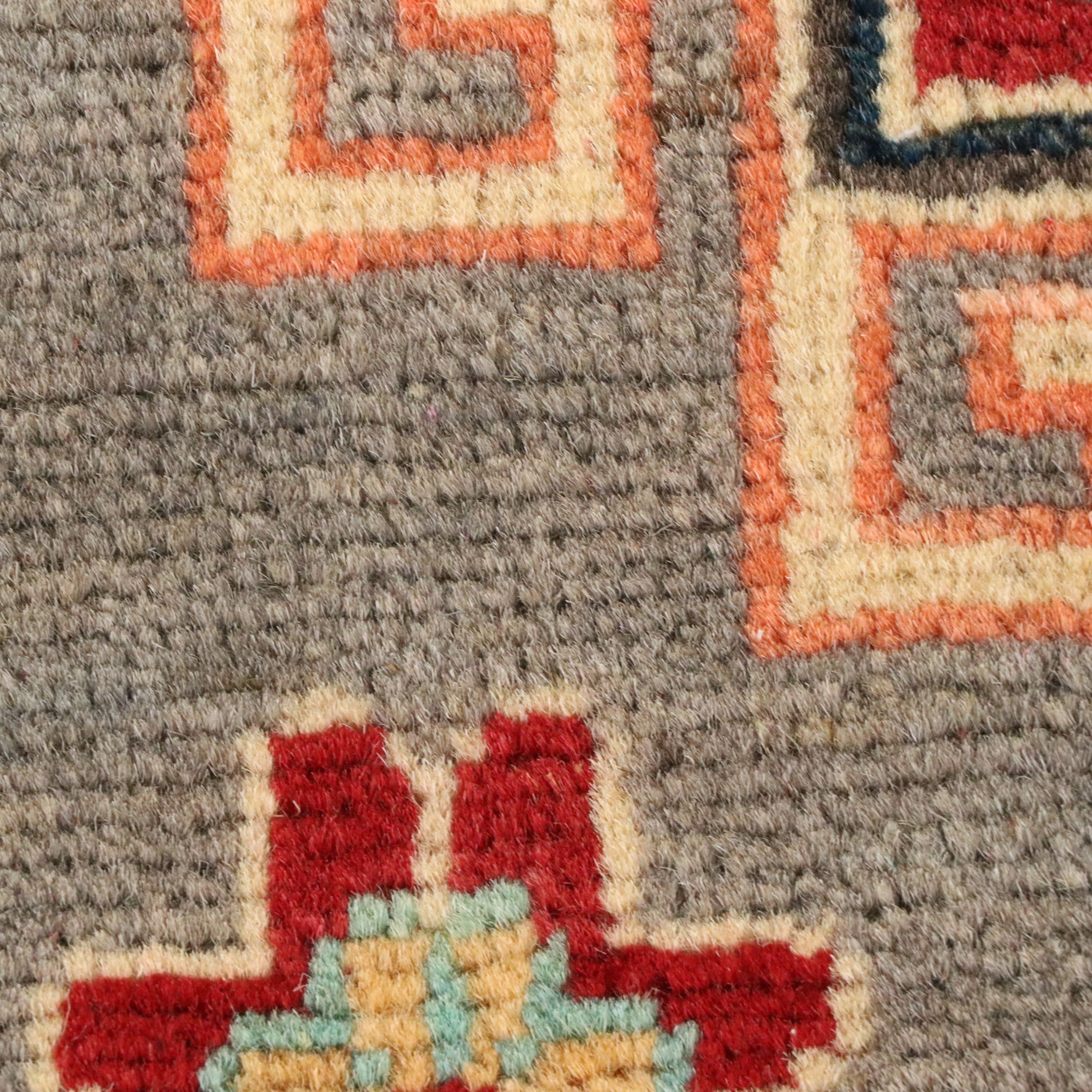 4'11 x 7'2 Hand-Knotted Afghan Kazak Area Rug
