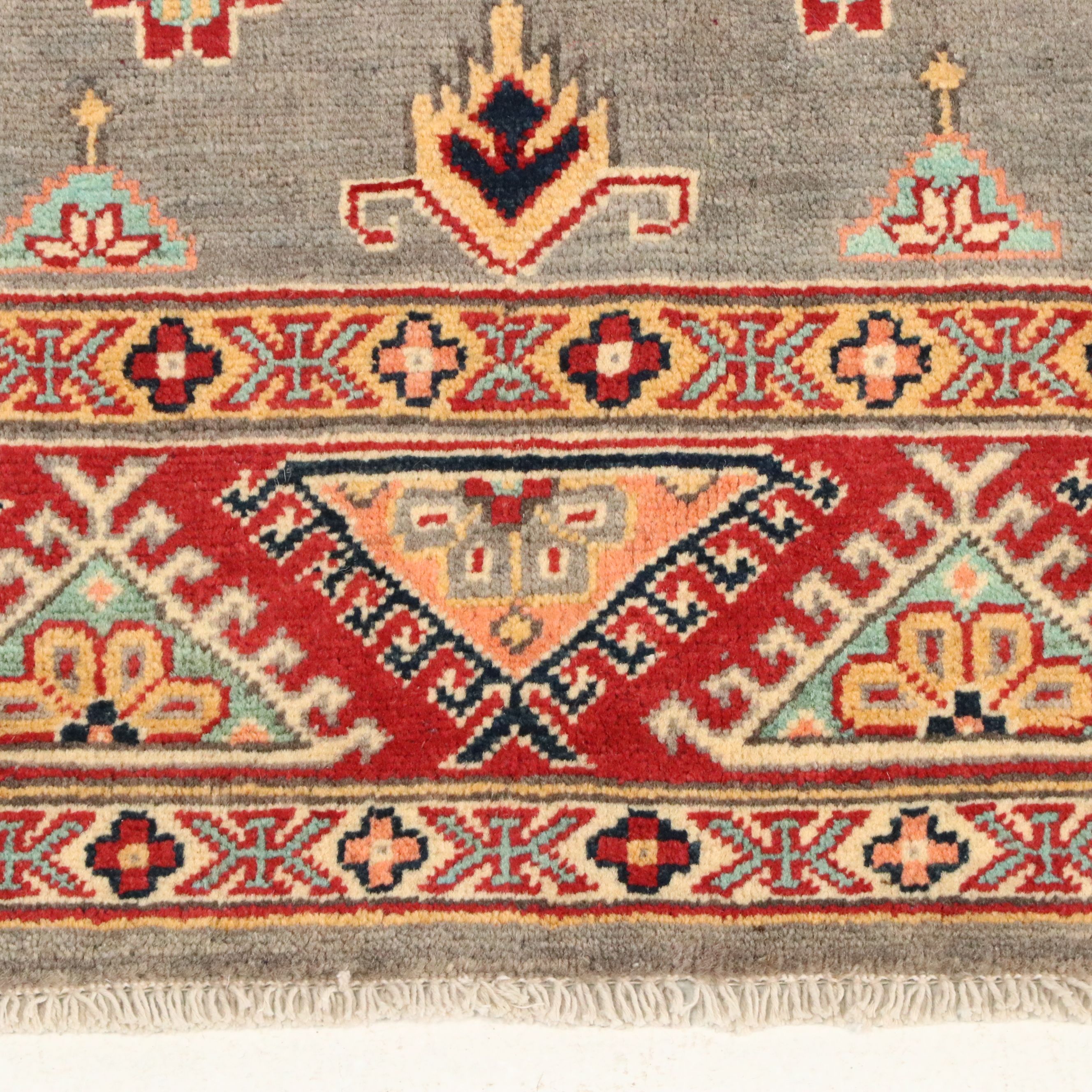 4'11 x 7'2 Hand-Knotted Afghan Kazak Area Rug