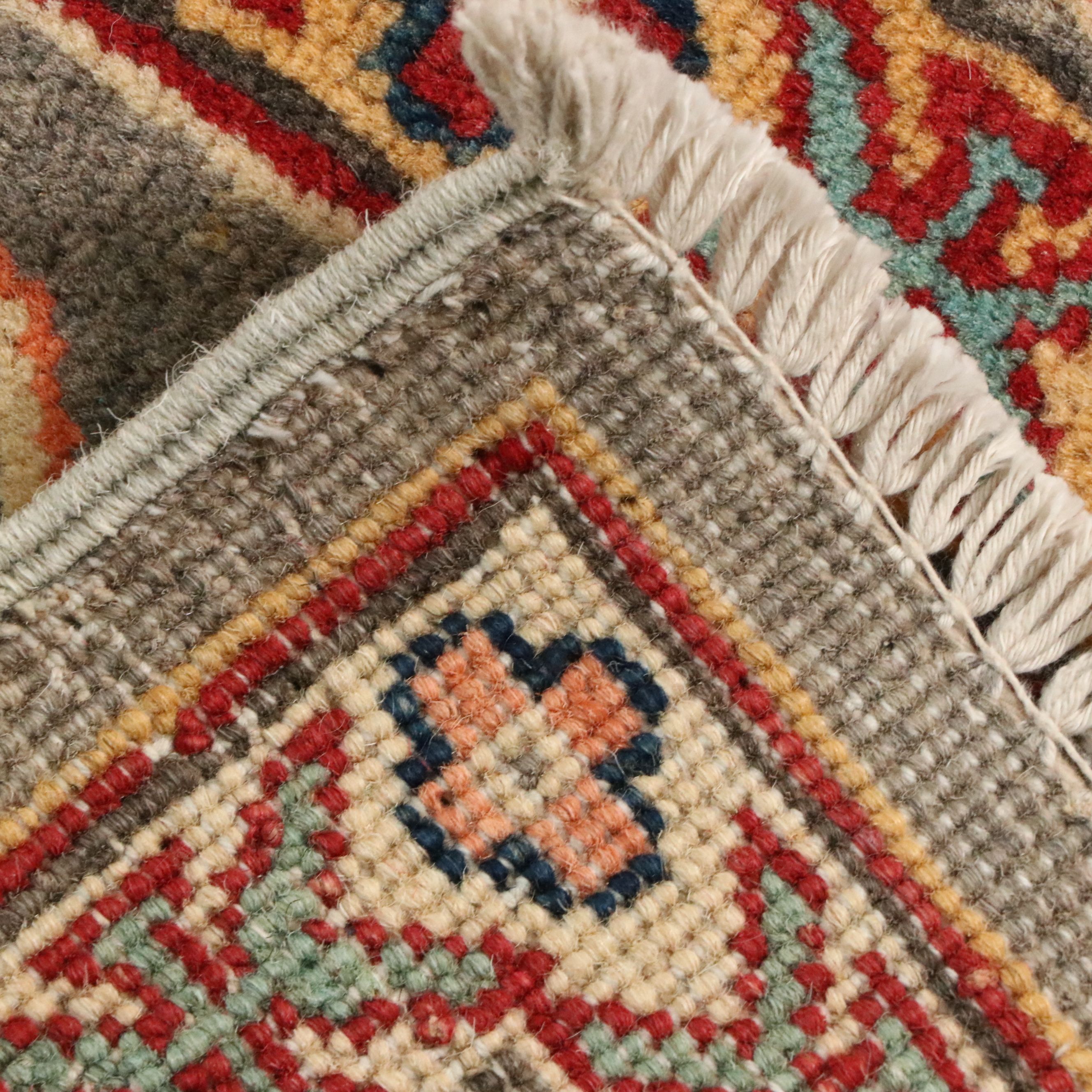 4'11 x 7'2 Hand-Knotted Afghan Kazak Area Rug