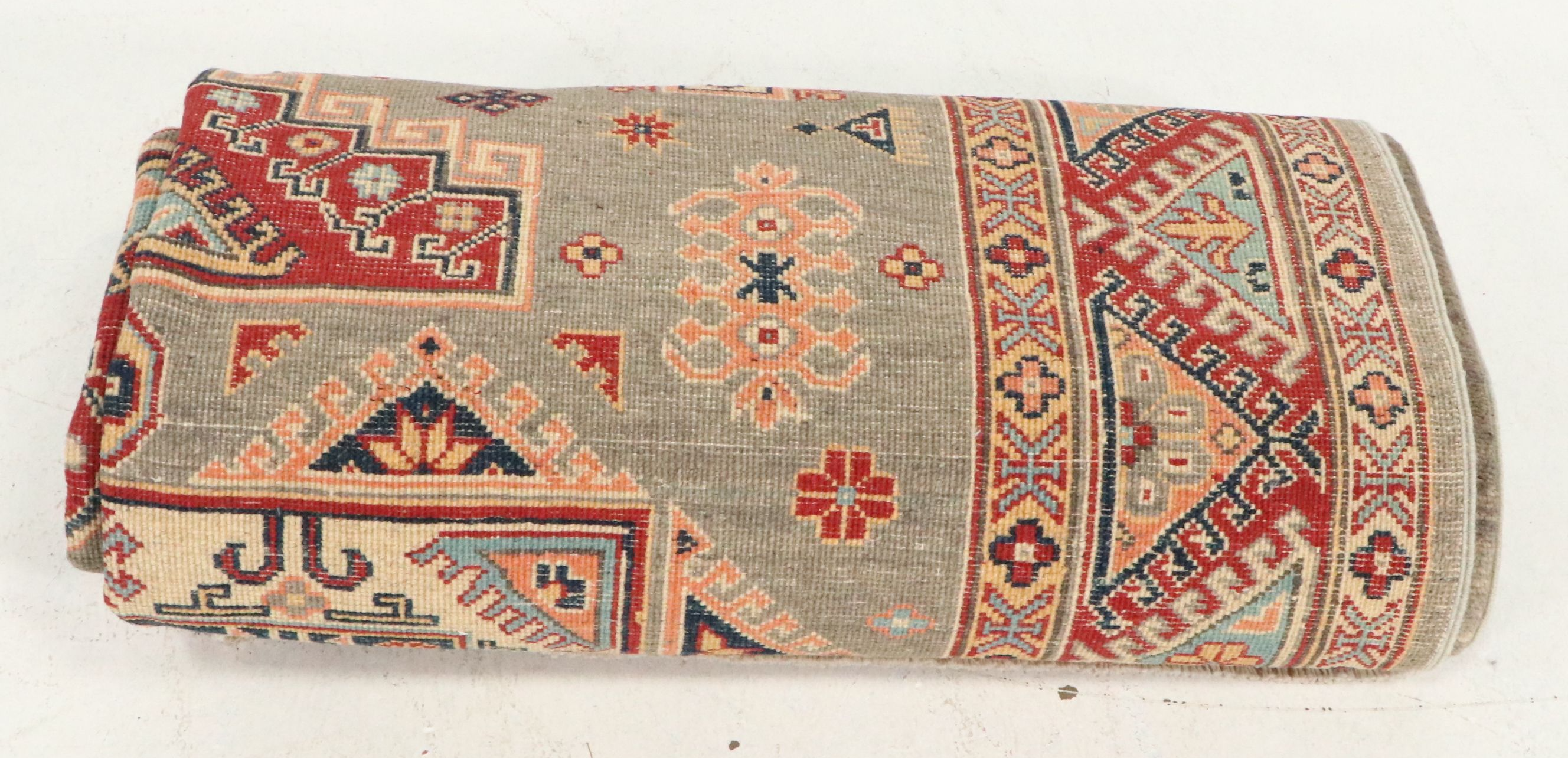 4'11 x 7'2 Hand-Knotted Afghan Kazak Area Rug