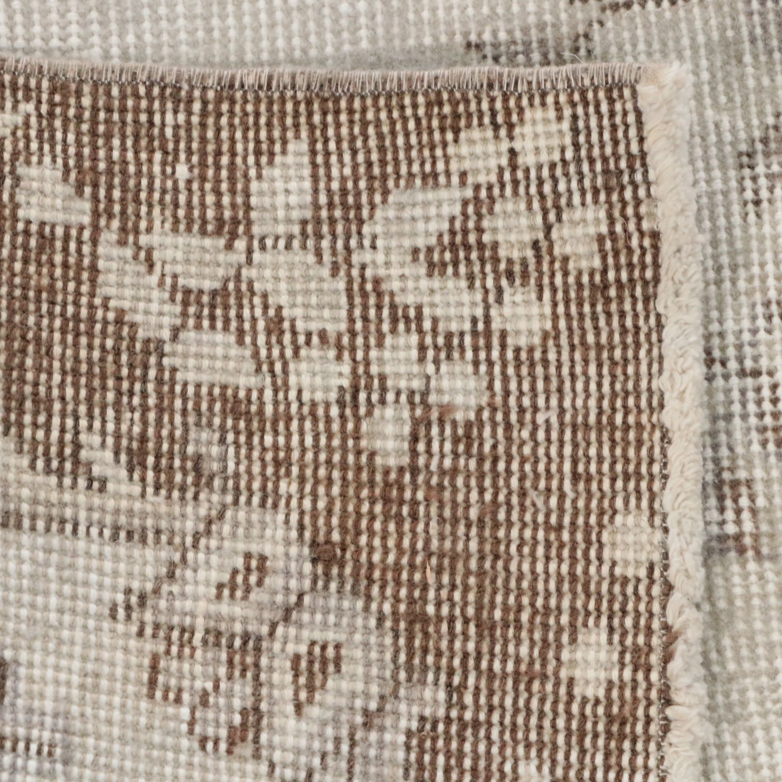 3'6 x 7'5 Hand-Knotted and Shorn Turkish Oushak Area Rug