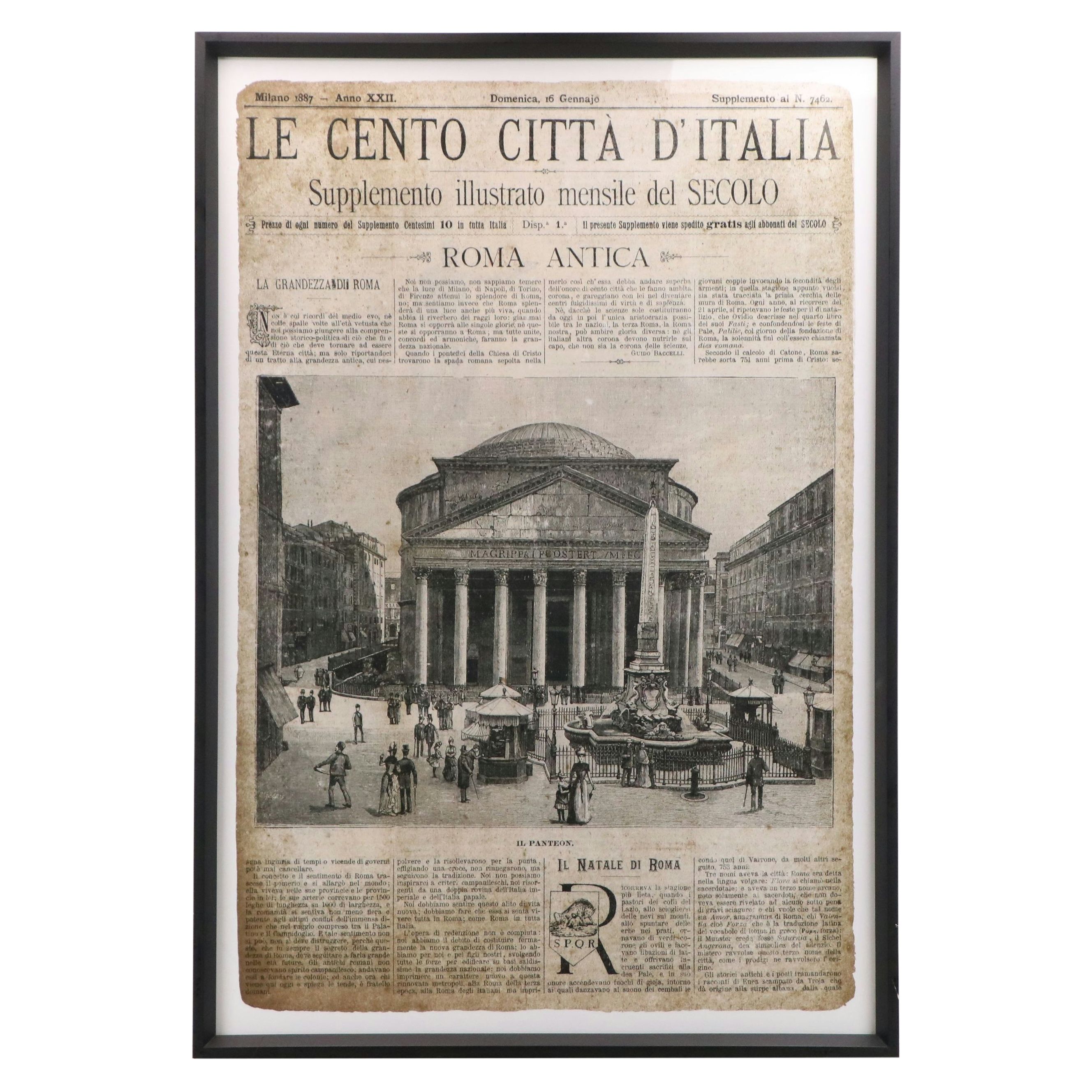 Pair of Large-Scale Giclées of Newspaper "Le Cento Città d'Italia," 21st Century