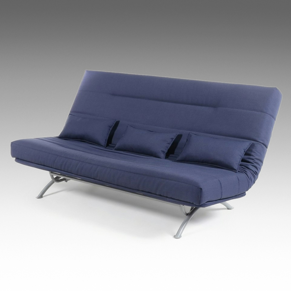 Contemporary Metal Frame Upholstered Futon
