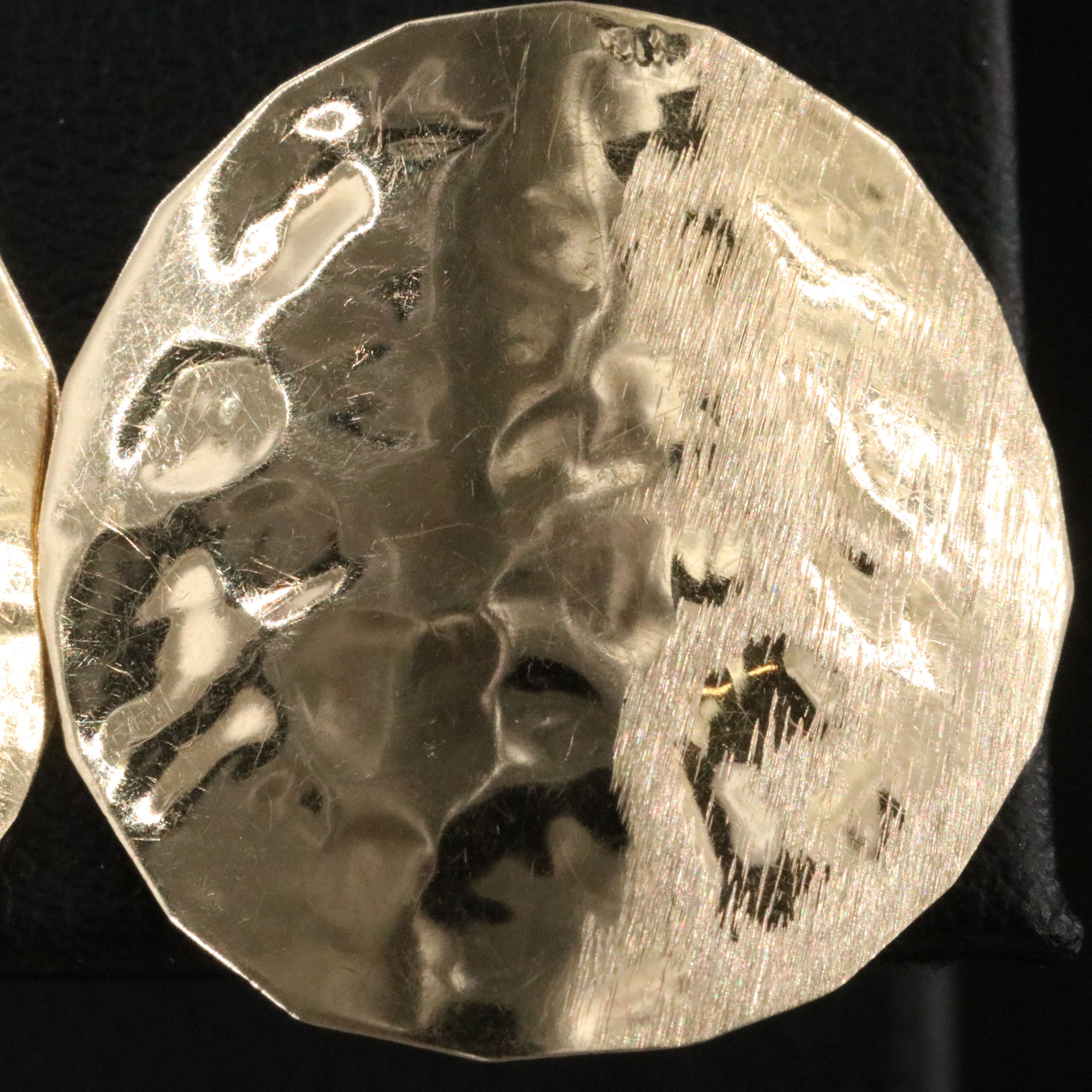 14K Hammered Disc Earrings