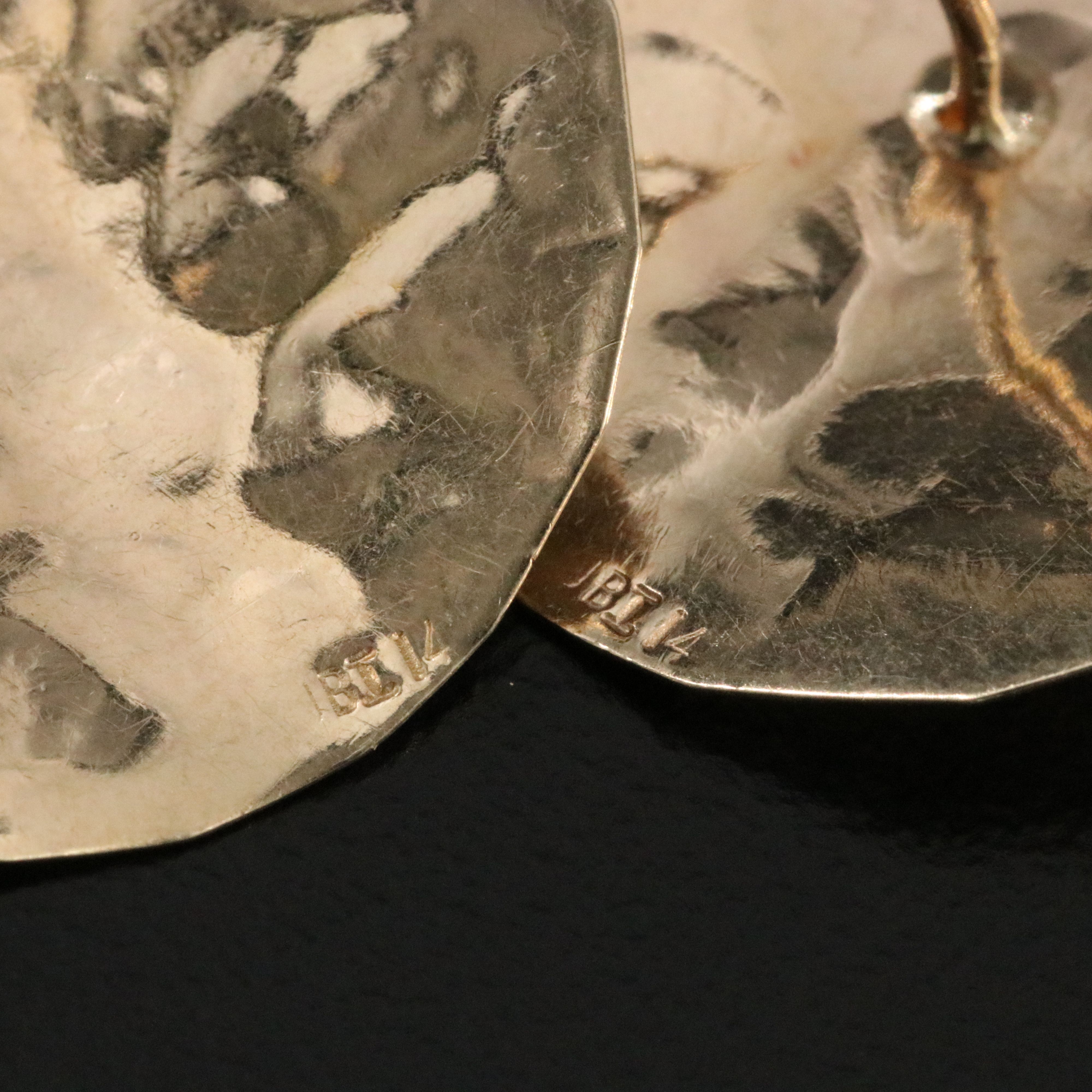 14K Hammered Disc Earrings