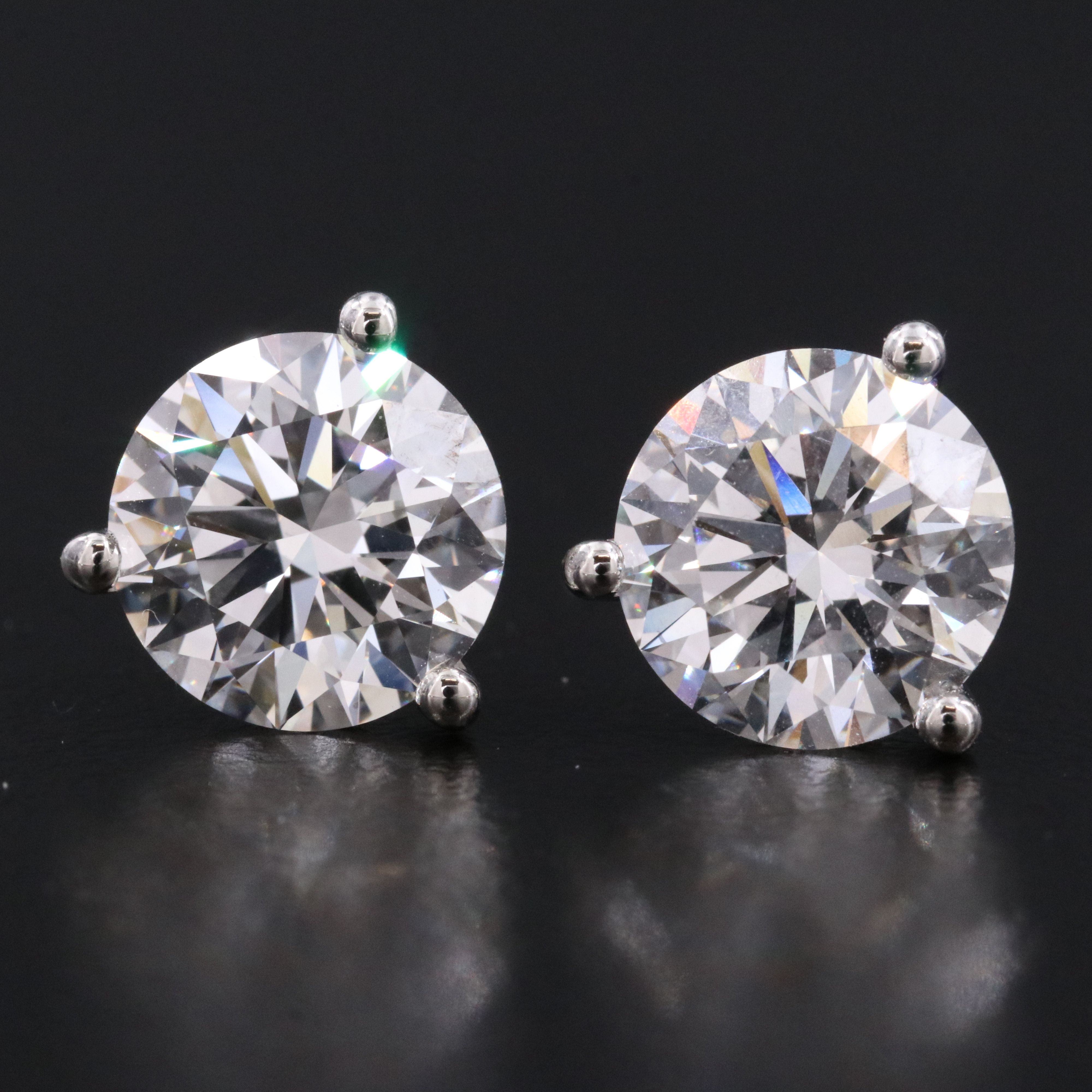 Platinum 5.09 CTW Lab Grown Diamond Stud Earrings with IGI Reports