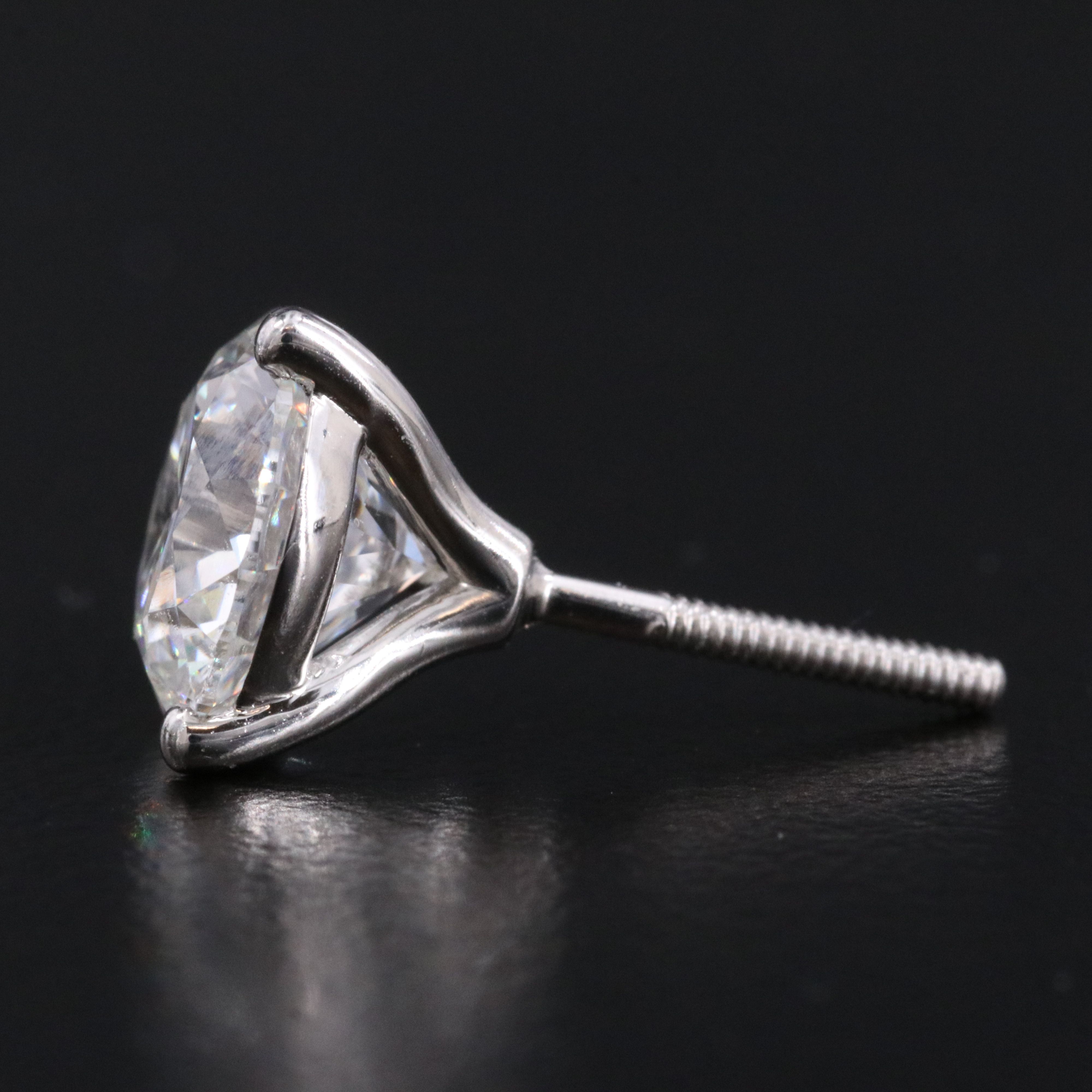 Platinum 5.09 CTW Lab Grown Diamond Stud Earrings with IGI Reports