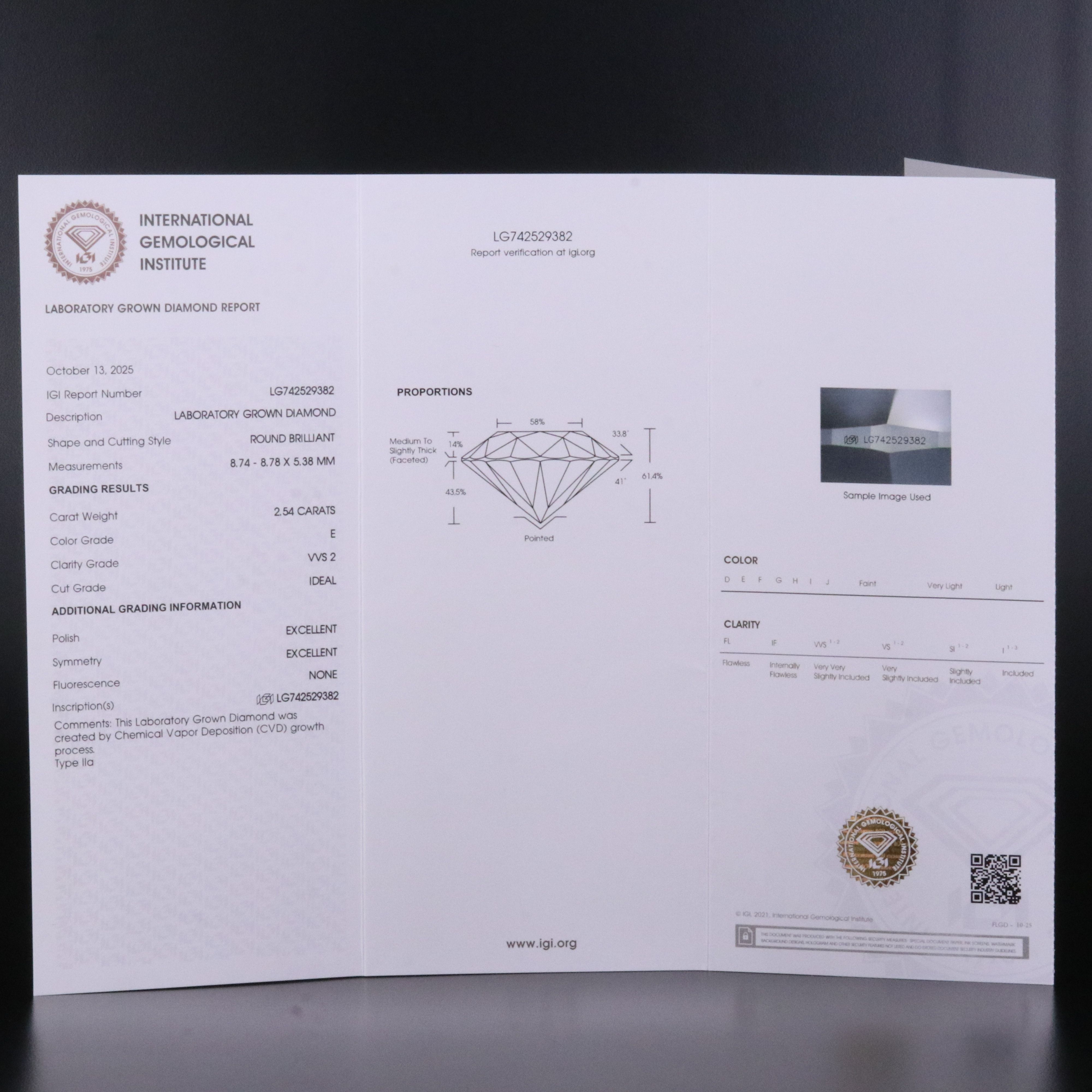 Platinum 5.09 CTW Lab Grown Diamond Stud Earrings with IGI Reports