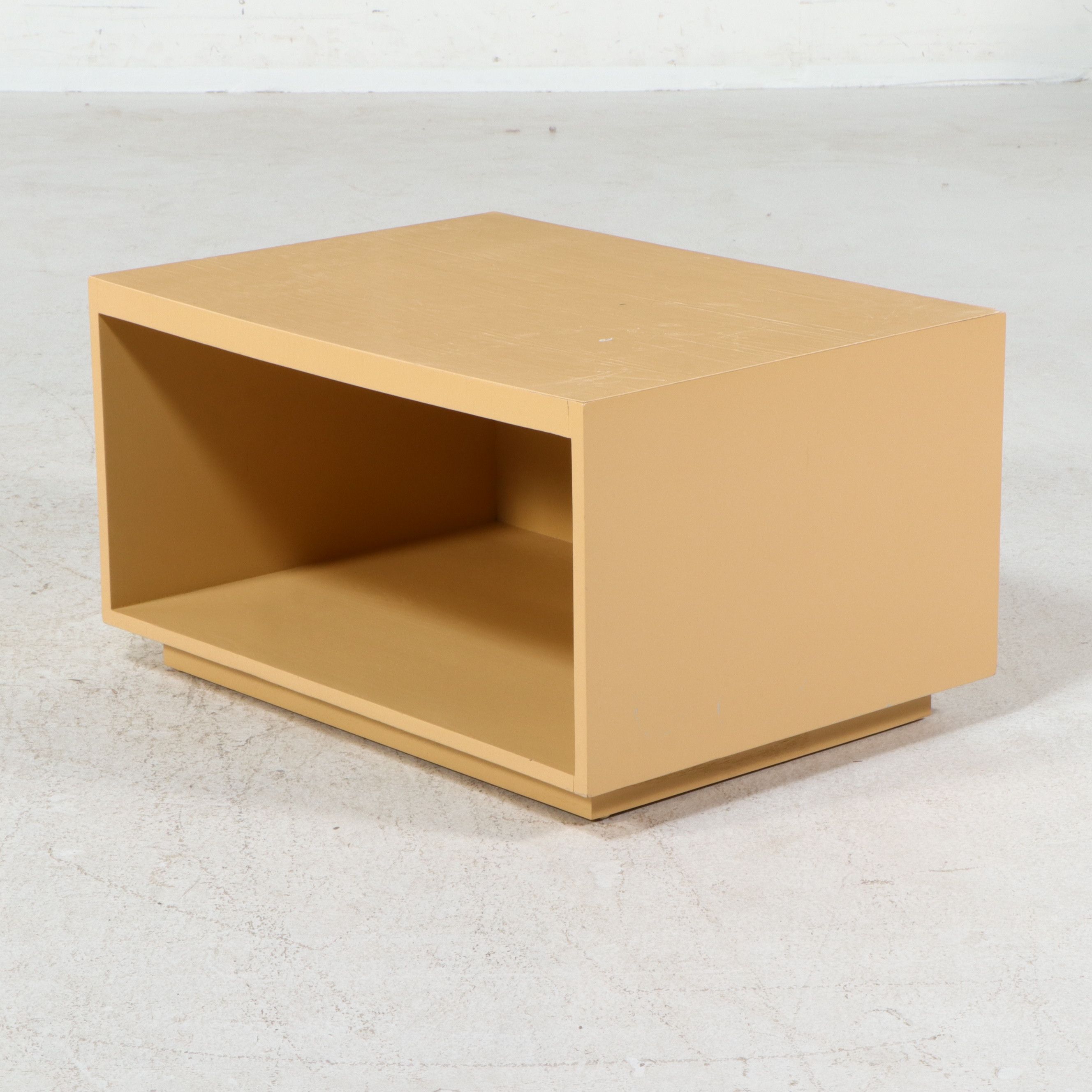 Pair of Postmodern Minimalist Lacquered Cube Side Tables