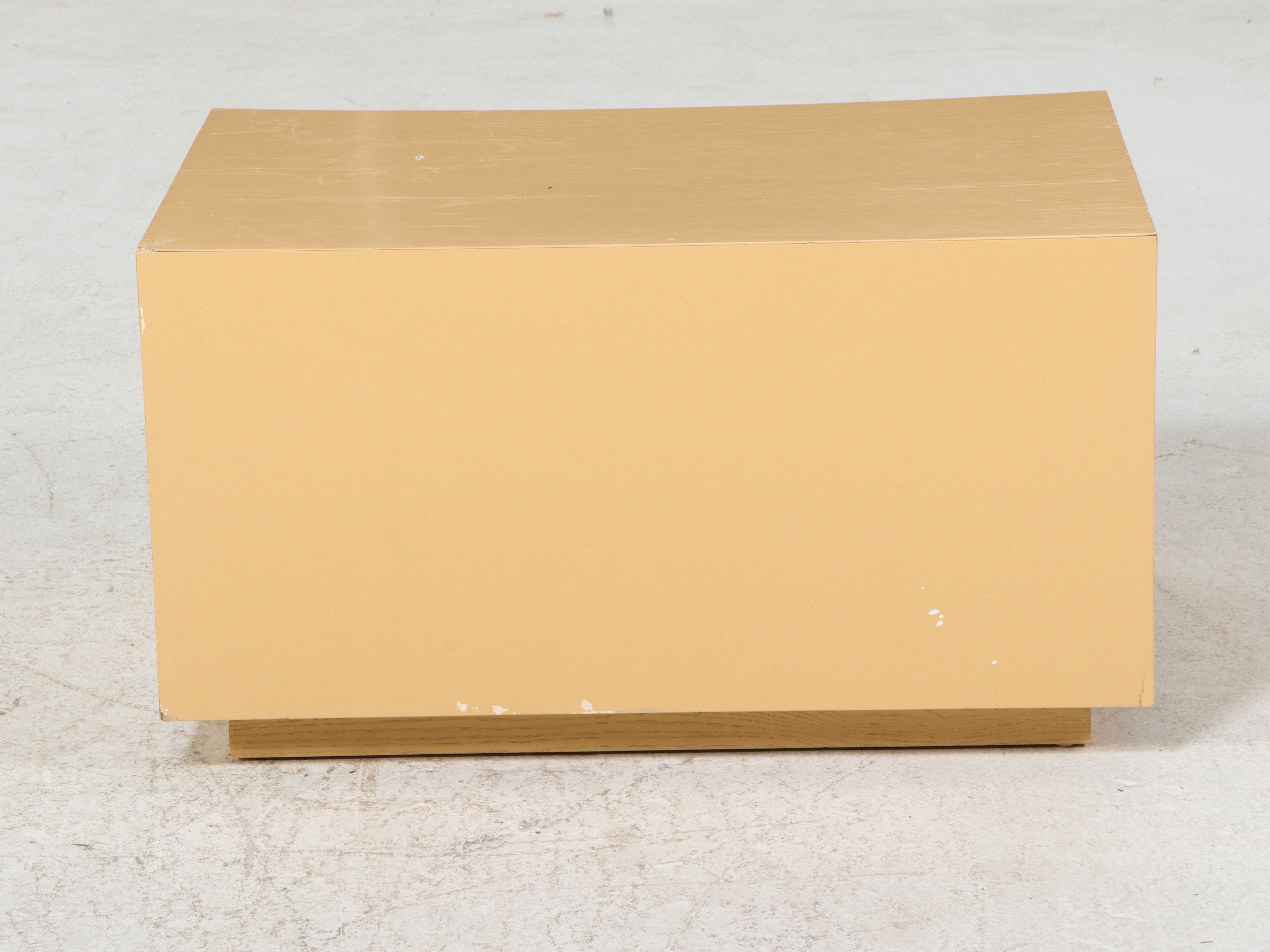 Pair of Postmodern Minimalist Lacquered Cube Side Tables