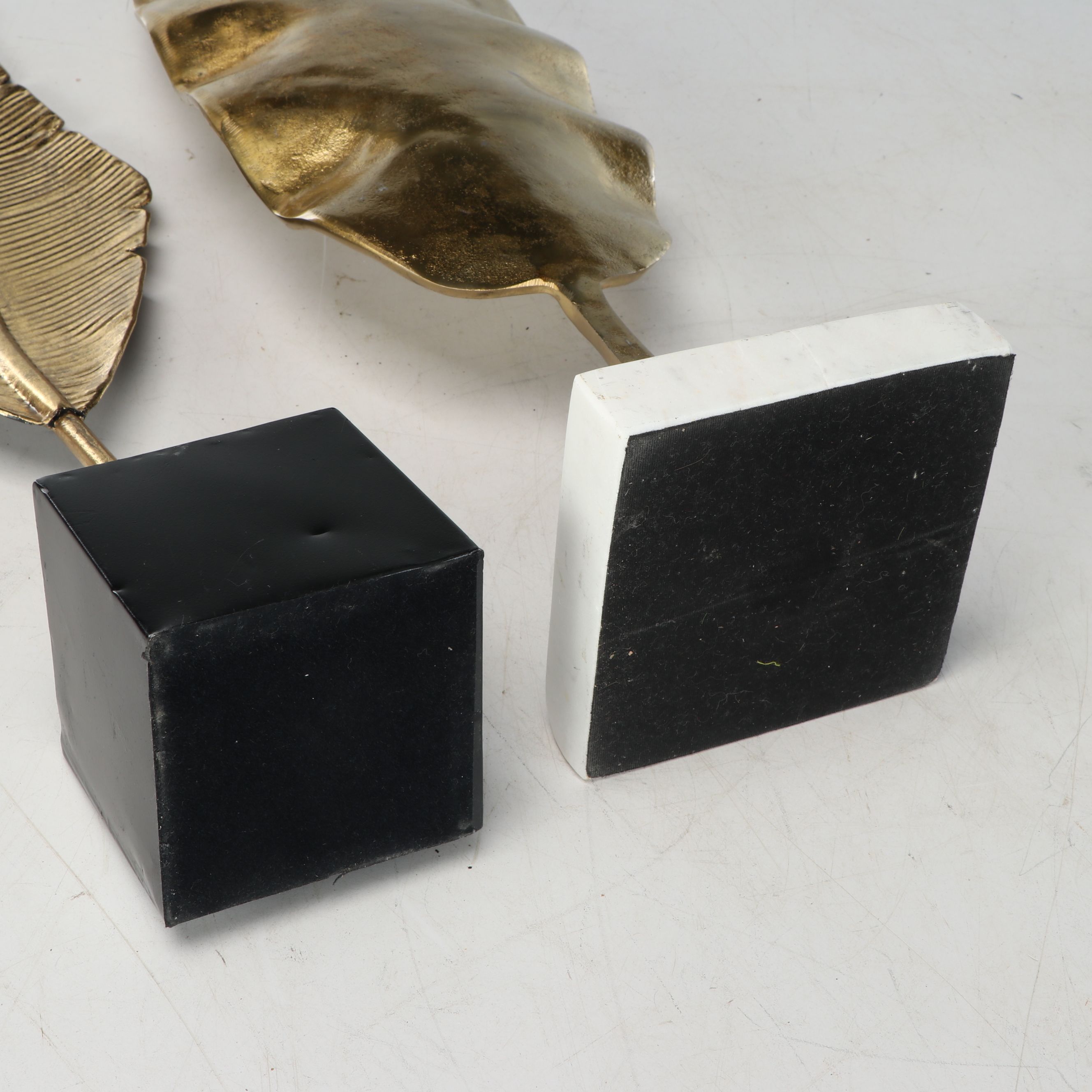 Brass Finish Lanterns with Sculptural Metal Leaves and More Décor