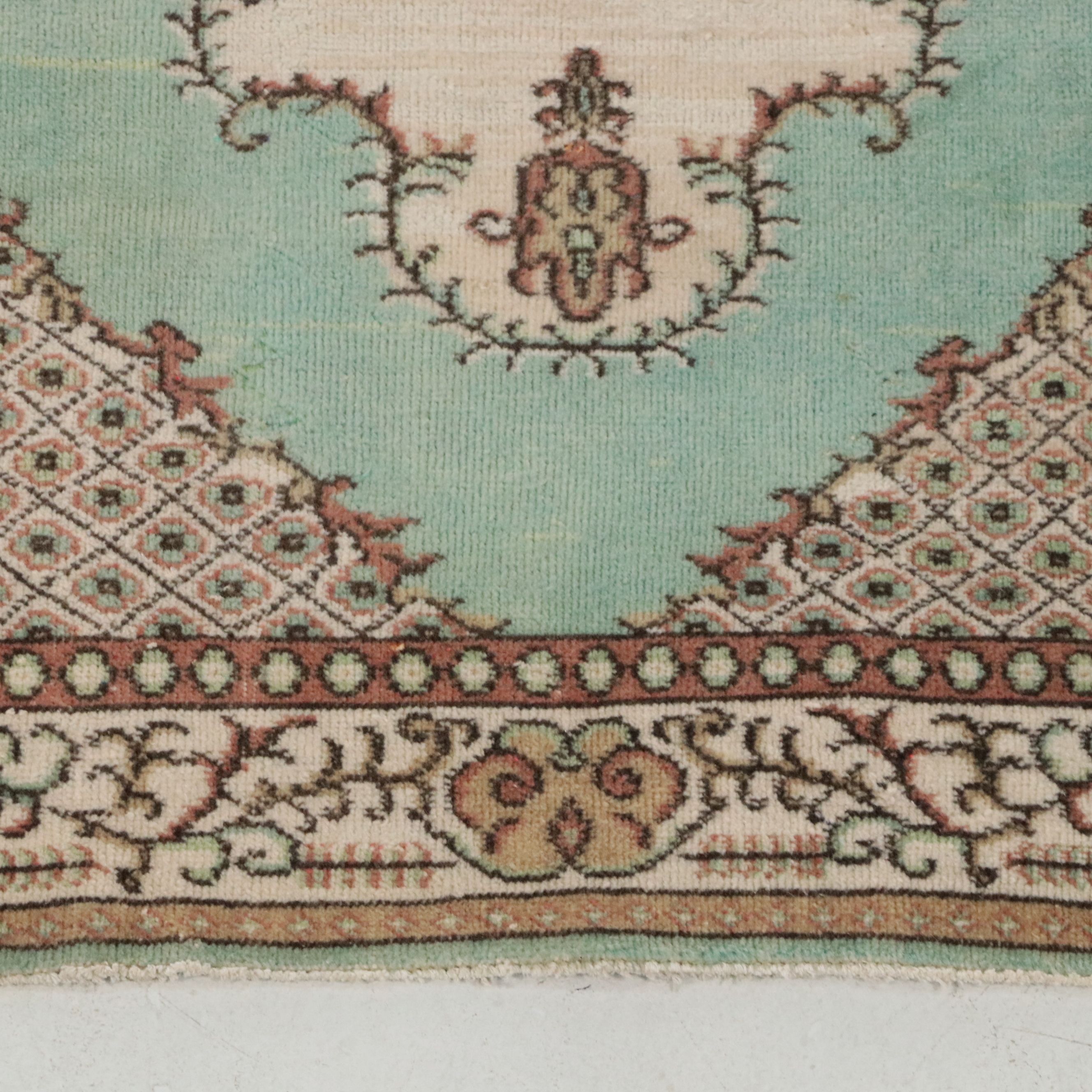 3'11 x 6'11 Hand-Knotted Turkish Anatolian Garden Medallion Area Rug