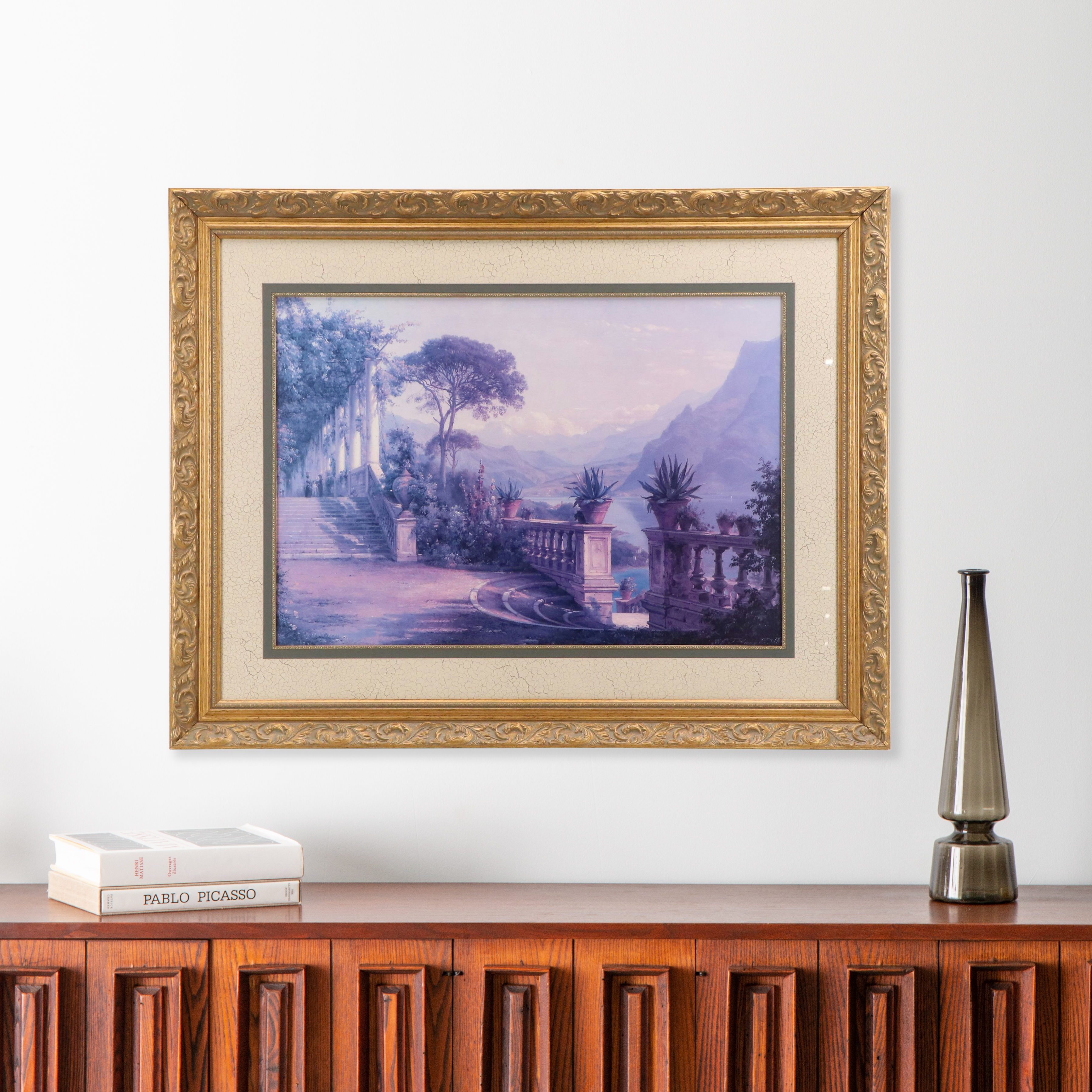 After Carl Frederick Aagaard Offset Lithograph "The Lodge on Lake Como," 20th C.