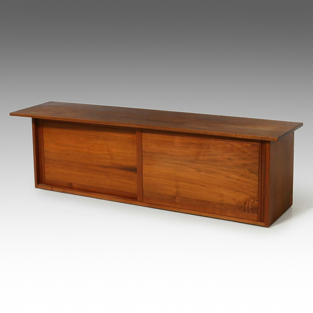 Gino Russo Handcrafted Mid Century Modern Style Walnut Media Console