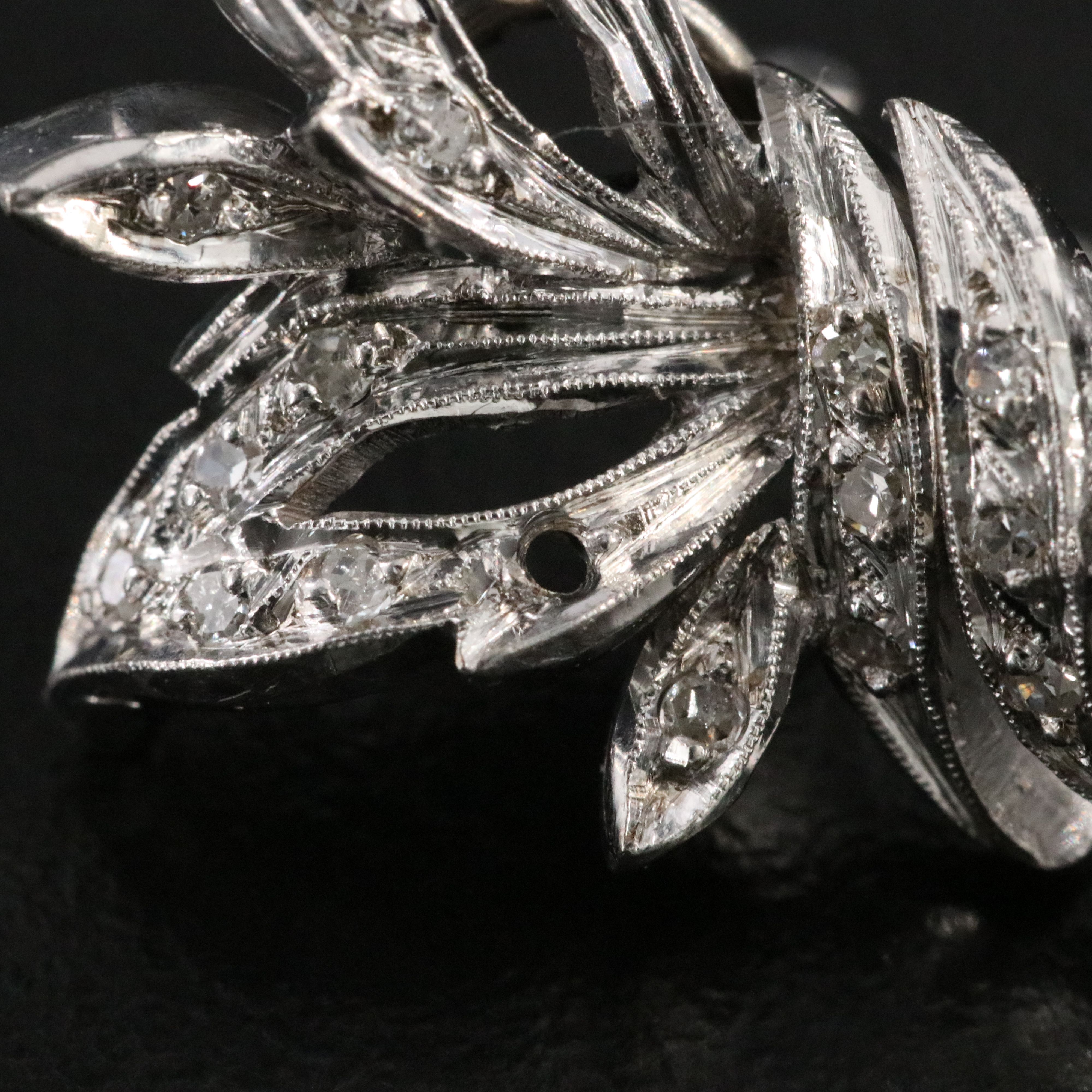 Post War Silver Palladium Alloy Lapis Lazuli and Diamond Dangle Earrings