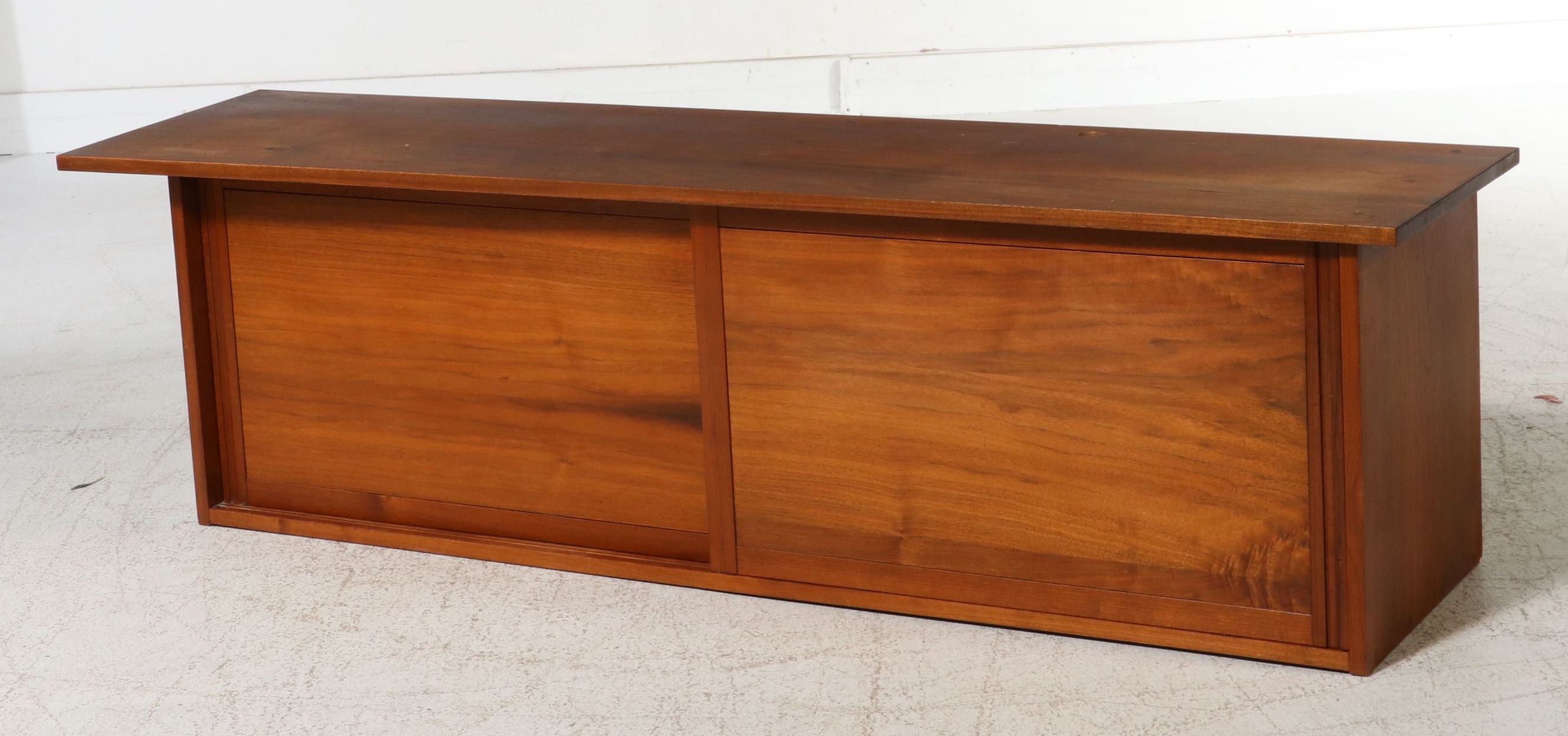 Gino Russo Handcrafted Mid Century Modern Style Walnut Media Console